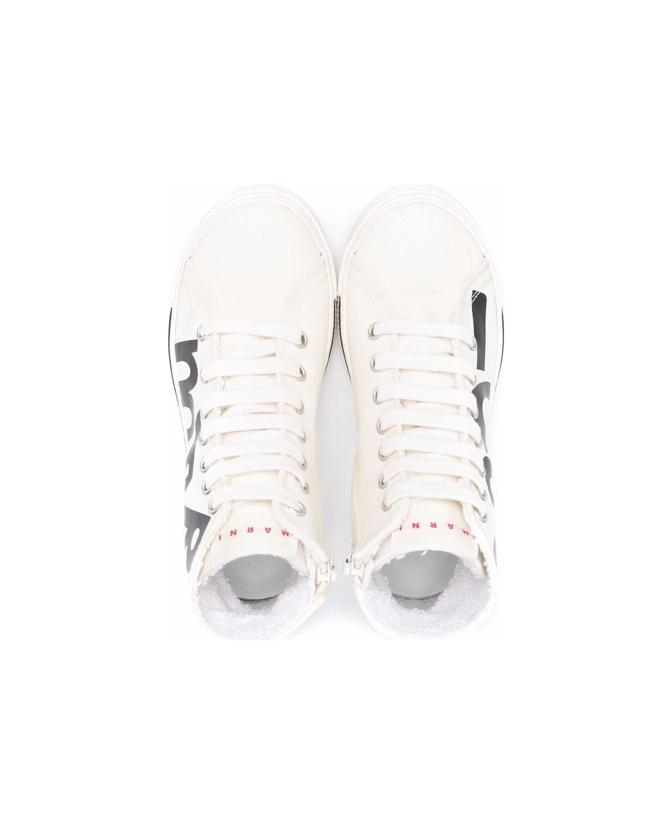 Marni High Sneakers With Print - White
