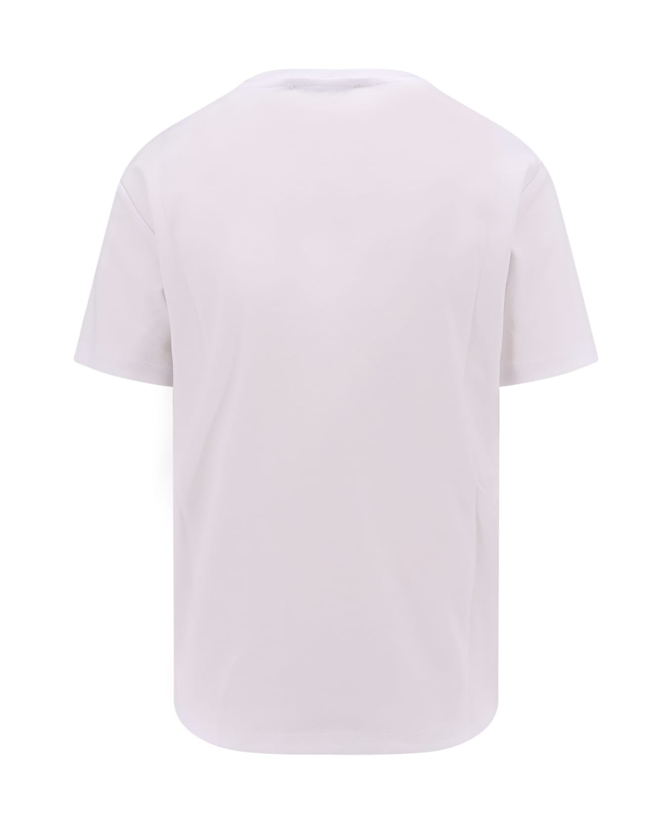 
S Max Mara Quieto Cotton T-shirt With Print On The Front - White