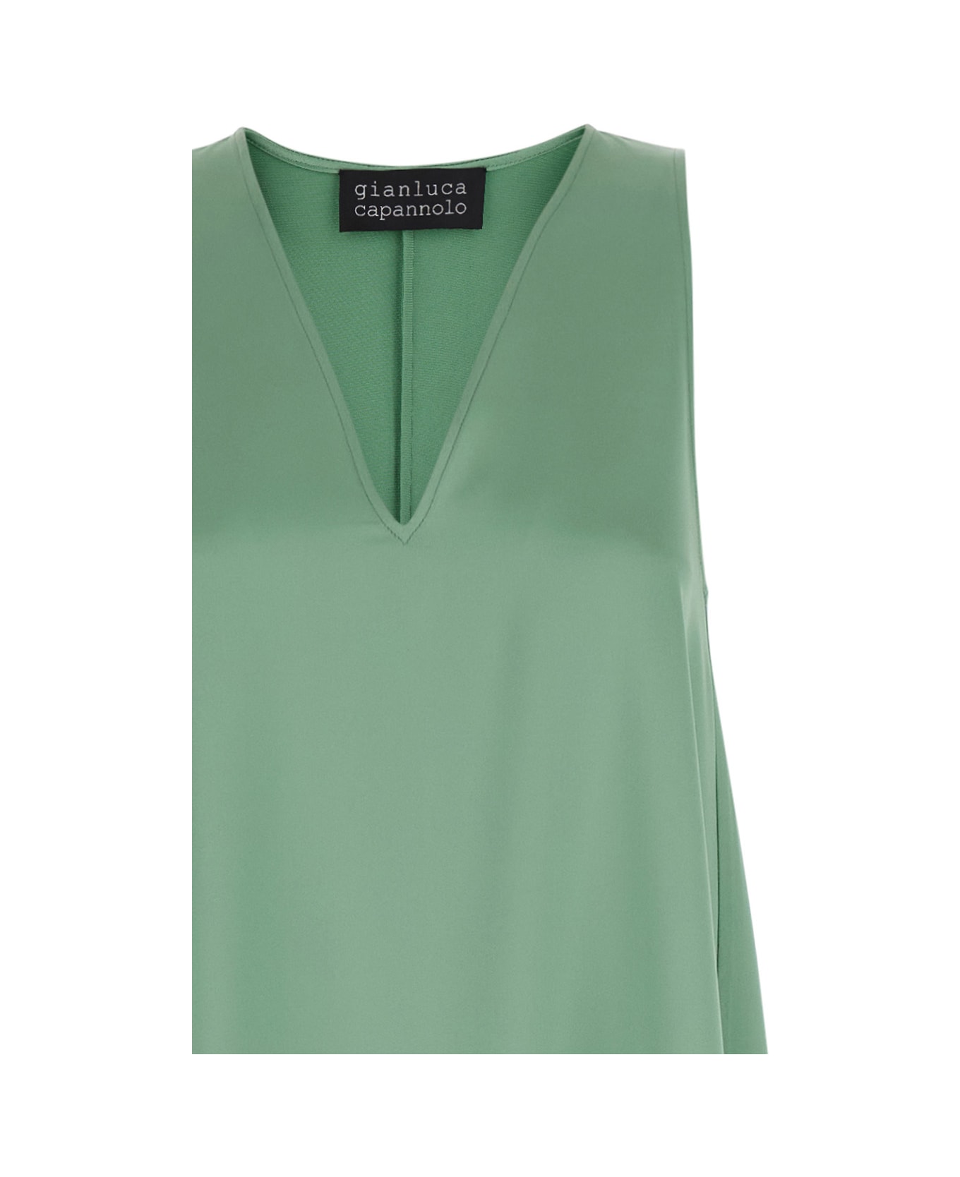 Gianluca Capannolo Green Maxi Dress In Satin Woman - Green ワンピース＆ドレス