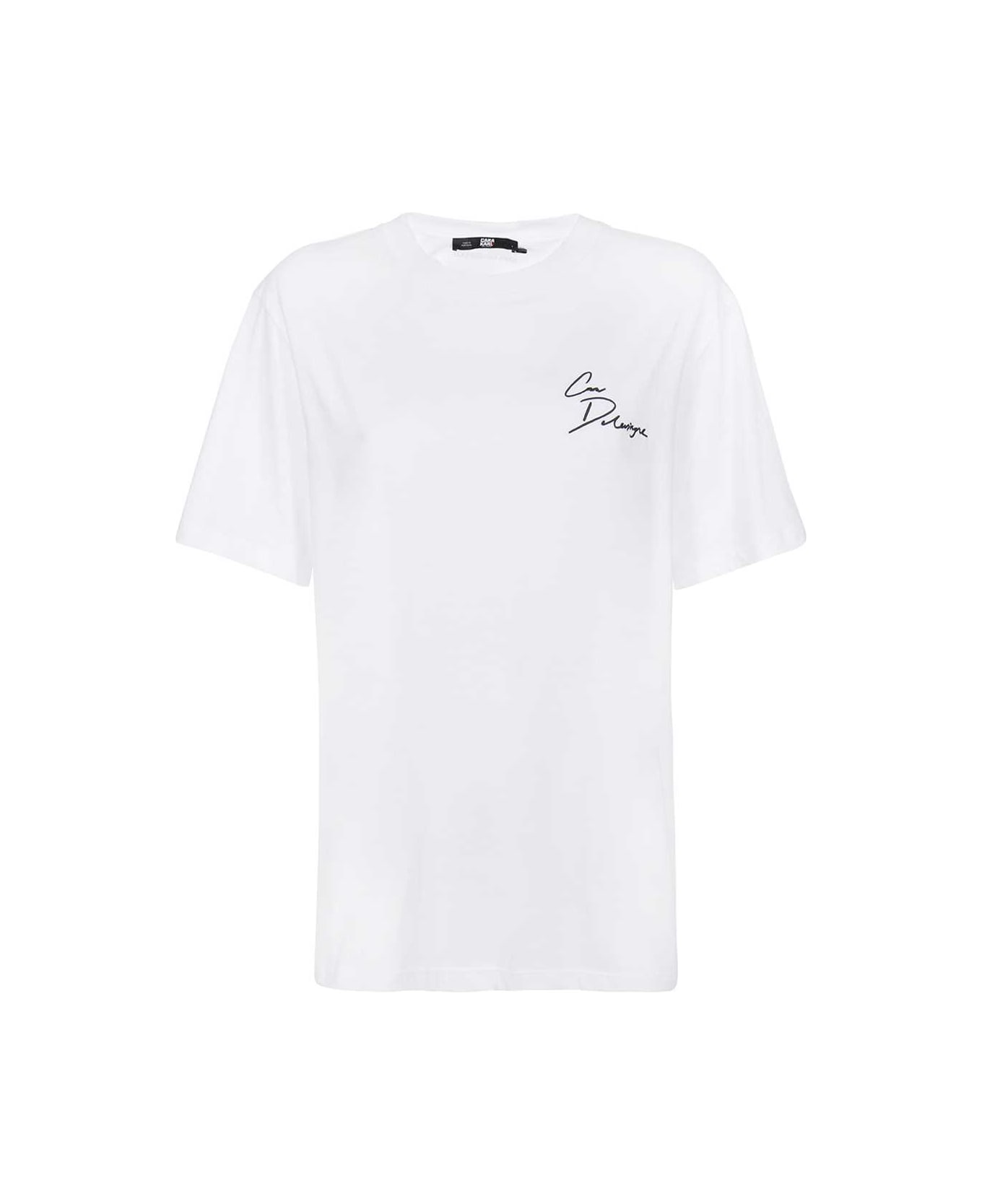 Karl Lagerfeld Printed Cotton T-shirt - White Tシャツ