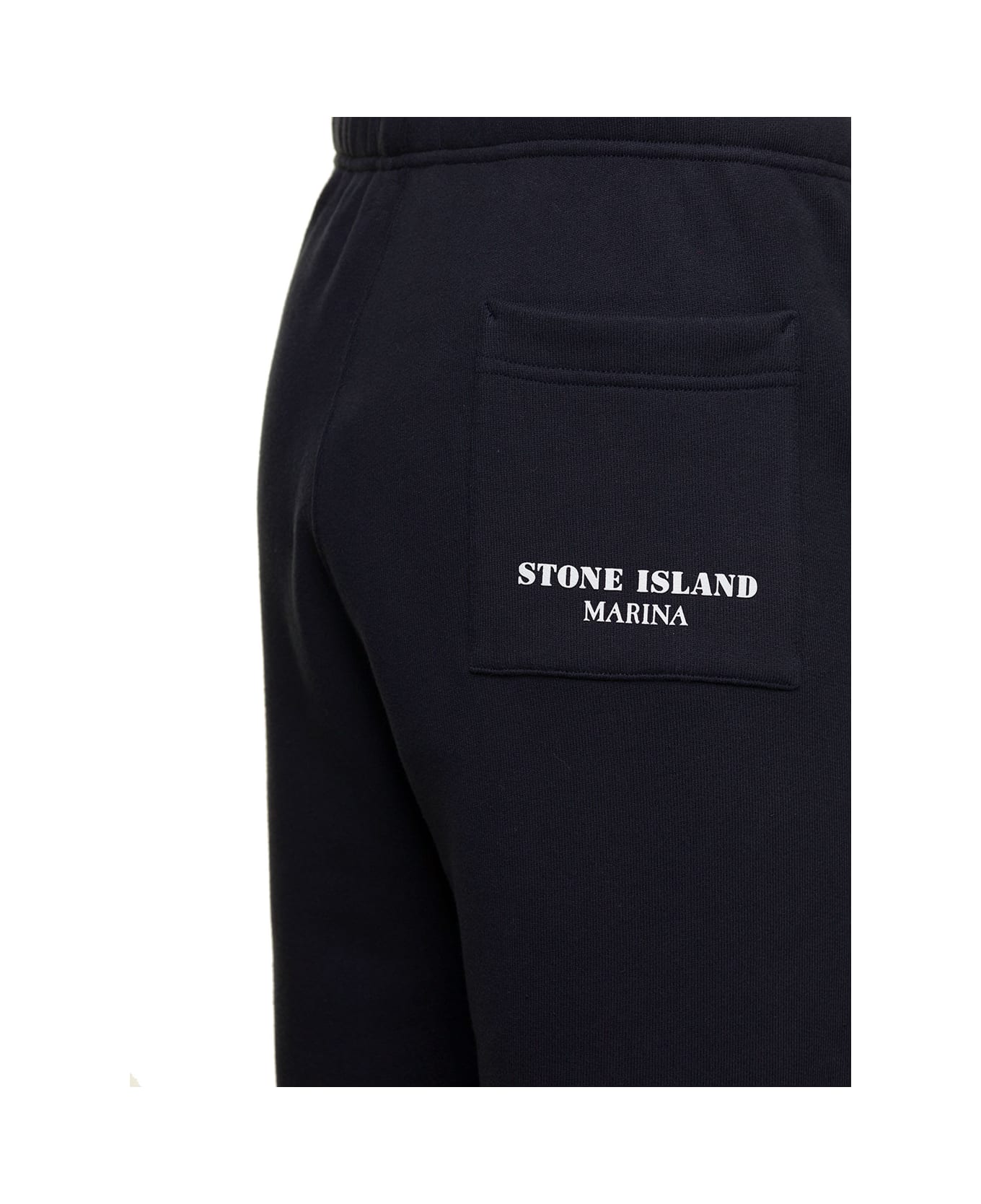 Stone Island Blue Jogger Pants With Contrasting Logo Embroidery In Cotton Woman - Blu