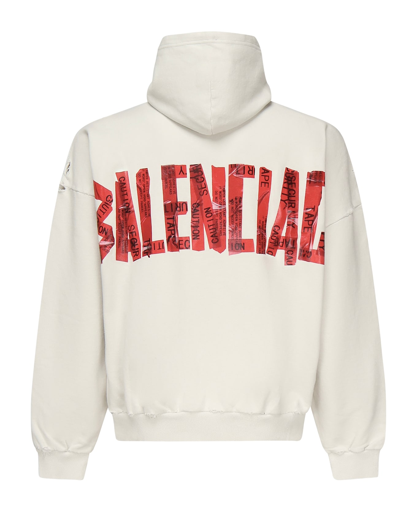 Balenciaga Hoodie With Zip Security Tape - Off-white