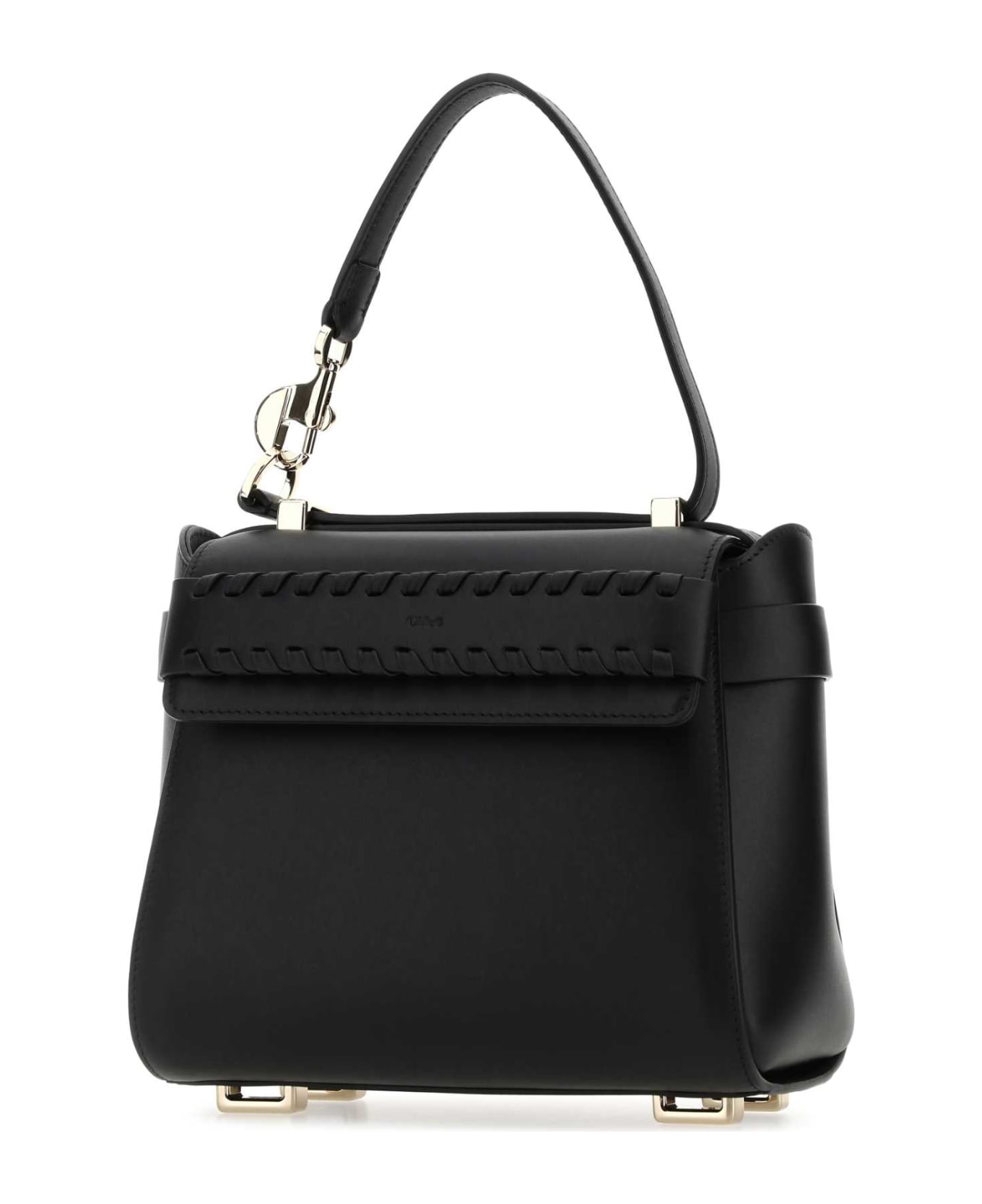 Chloé Black Leather Small Nacha Handbag - 001