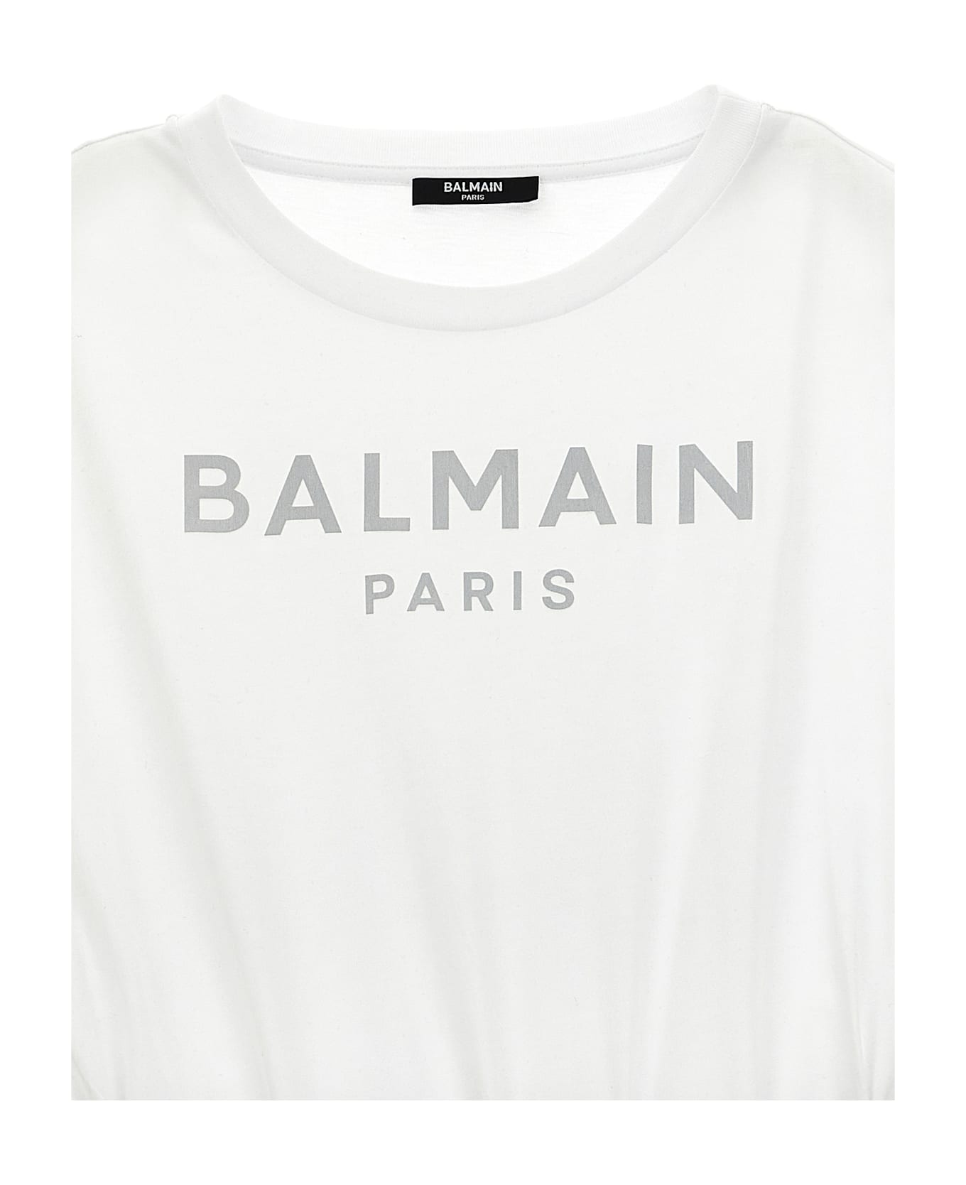 Balmain Logo Dress - White/Black