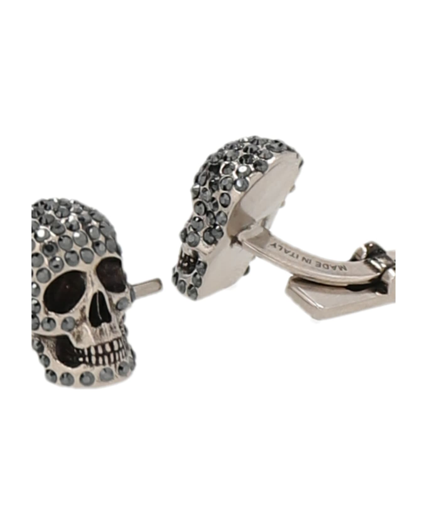 Alexander McQueen Crystal Skull Cufflinks - Silver