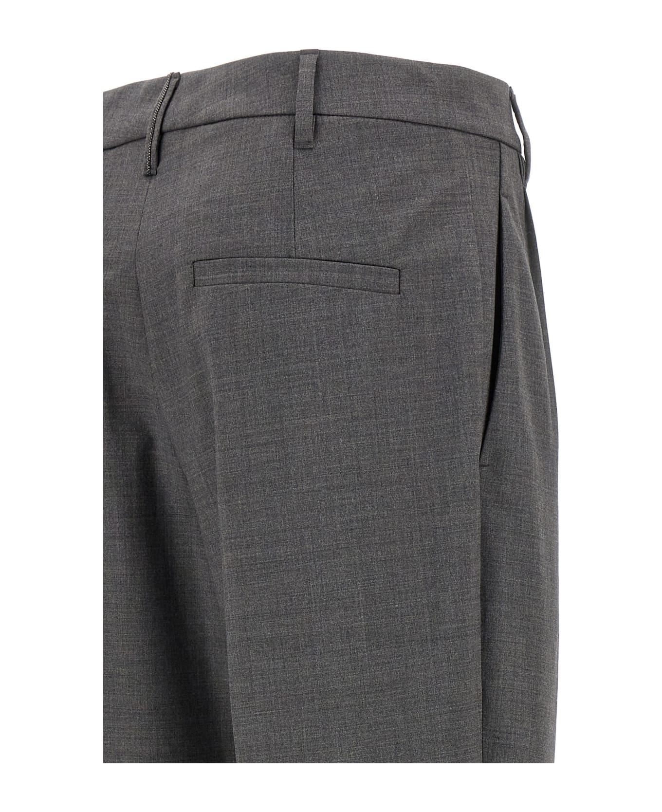 Brunello Cucinelli Pin Tuck Trousers - Gray