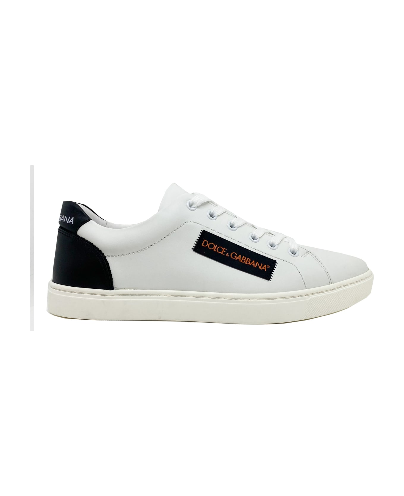 Dolce & Gabbana Logo Leather Sneakers - White スニーカー