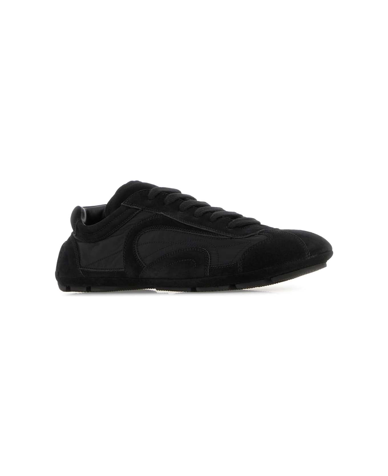 Prada Black Suede And Re-nylon Montecarlo Re-edition 2005 Sneakers - NERO