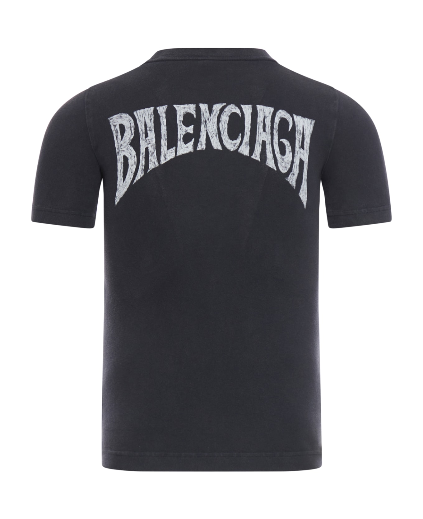 Balenciaga Graphic Printed Crewneck T-shirt - Black White
