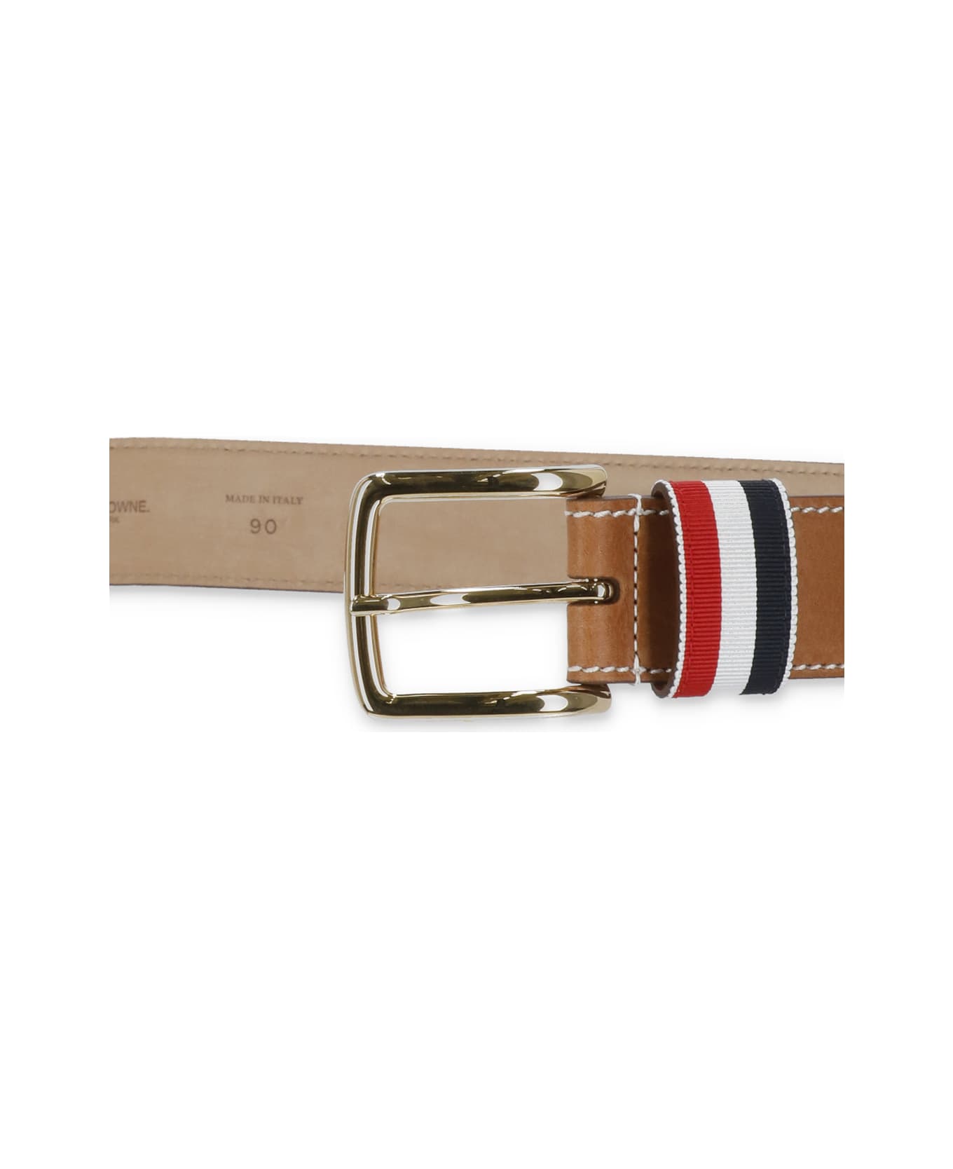 Thom Browne '35mm Belt Rwb Loop' Leather Belt - Brown