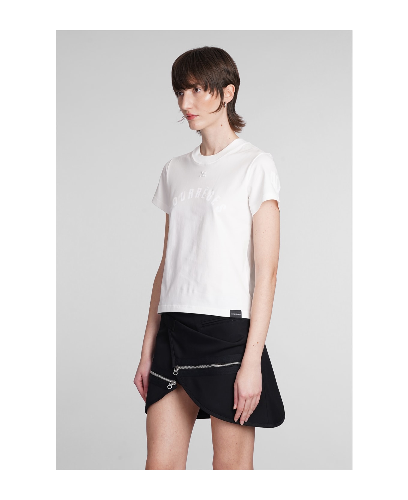 Courrèges T-shirt In White Cotton - white Tシャツ