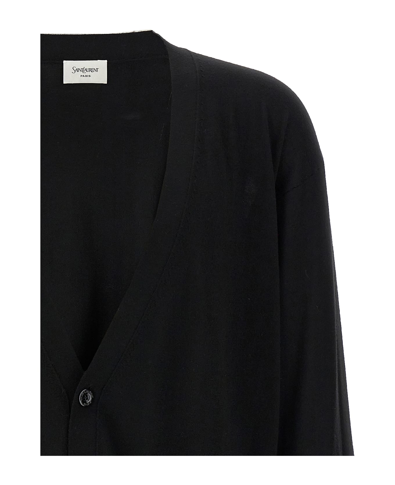 Saint Laurent Wool Cardigan - Black  