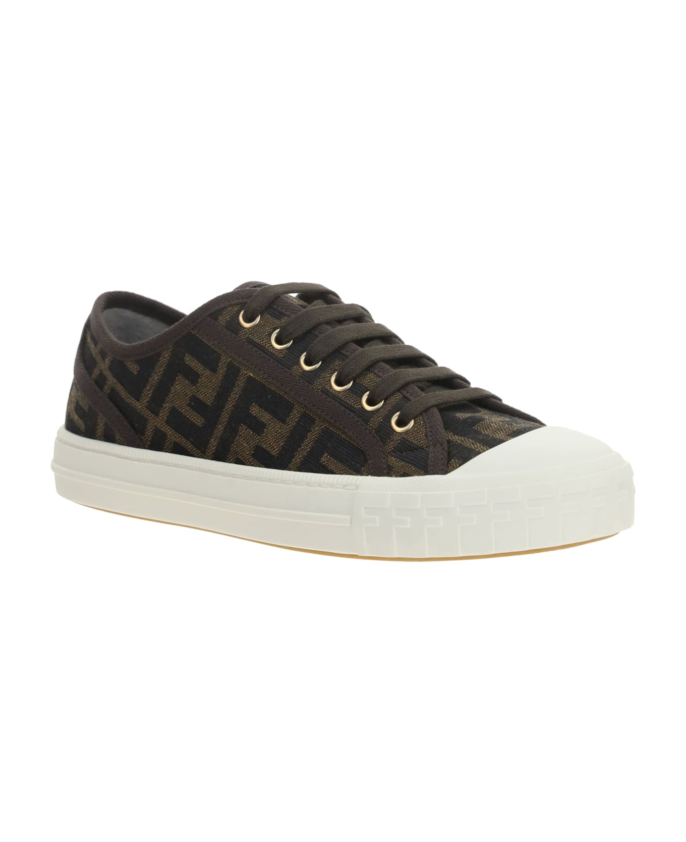 Fendi Ff Sneakers - Brown
