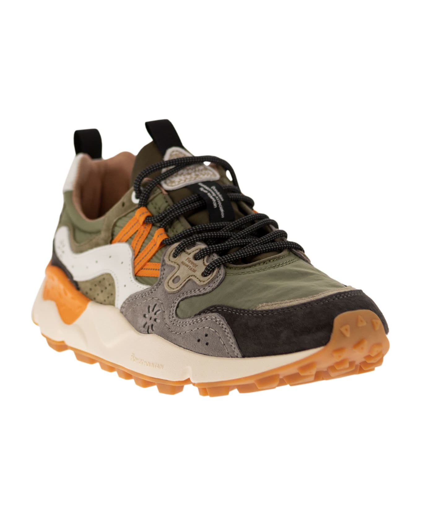 Flower Mountain Yamano 3 - Sneakers In Suede And Technical Fabric - Anthracite