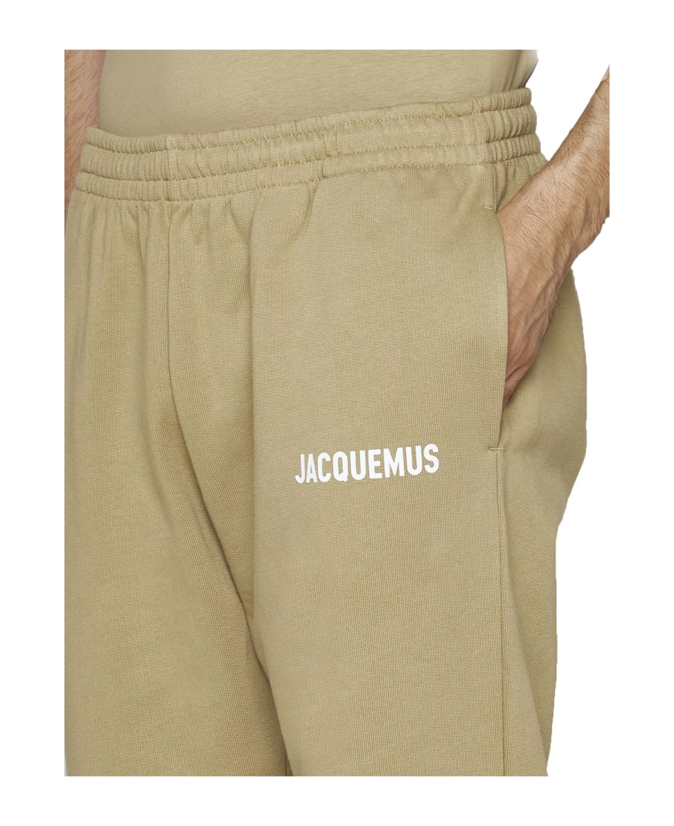 Jacquemus Logo Cotton Jogging Trousers - Light khaki