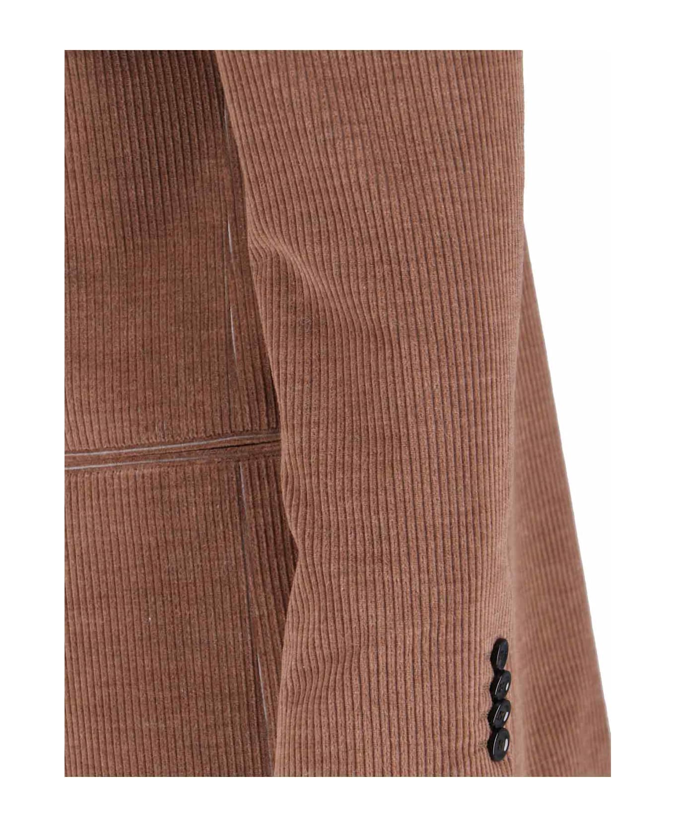 Lardini Double-breasted Velvet Blazer - Brown