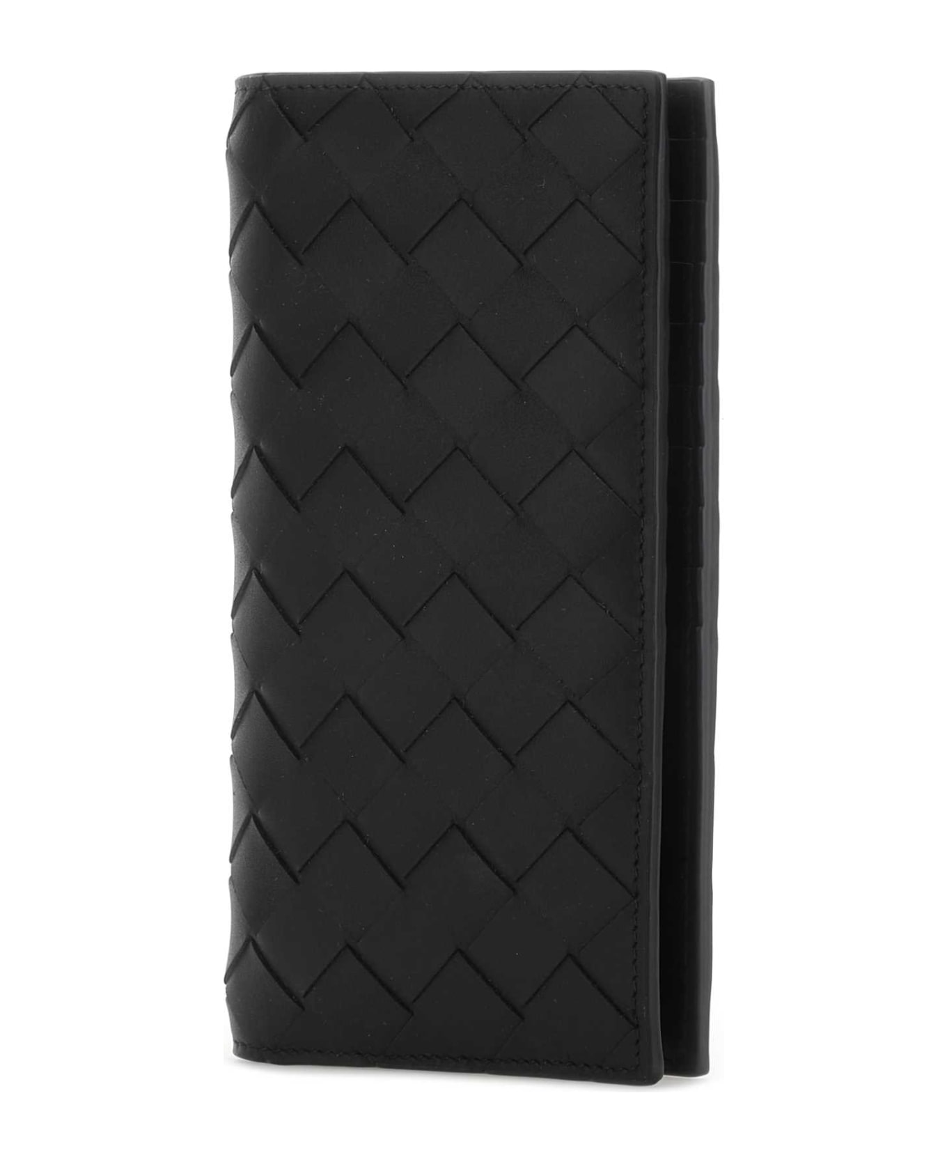 Bottega Veneta Black Leather Wallet - BLACKSILVER
