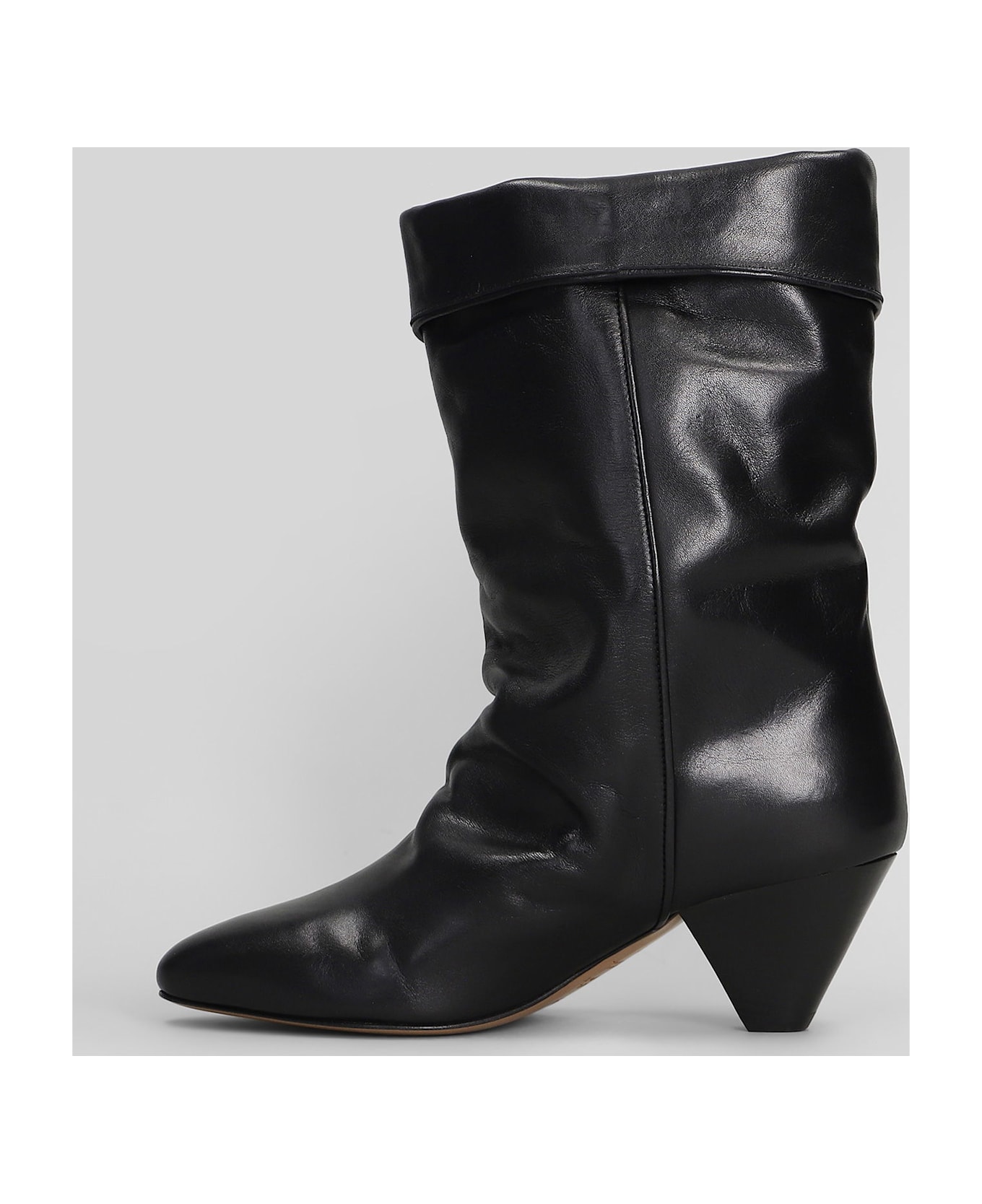 Isabel Marant Dalby High Heels Ankle Boots In Black Leather - black