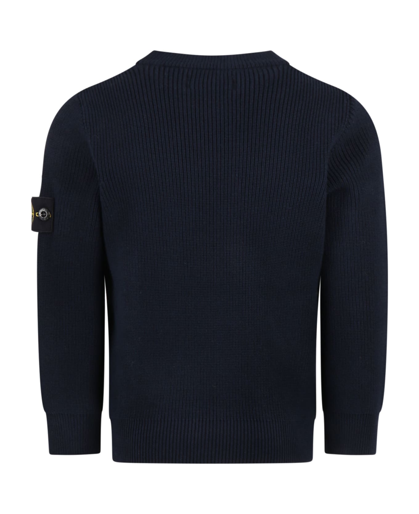 Stone Island Junior Blue Sweater For Boy With Logo Patch - Blue