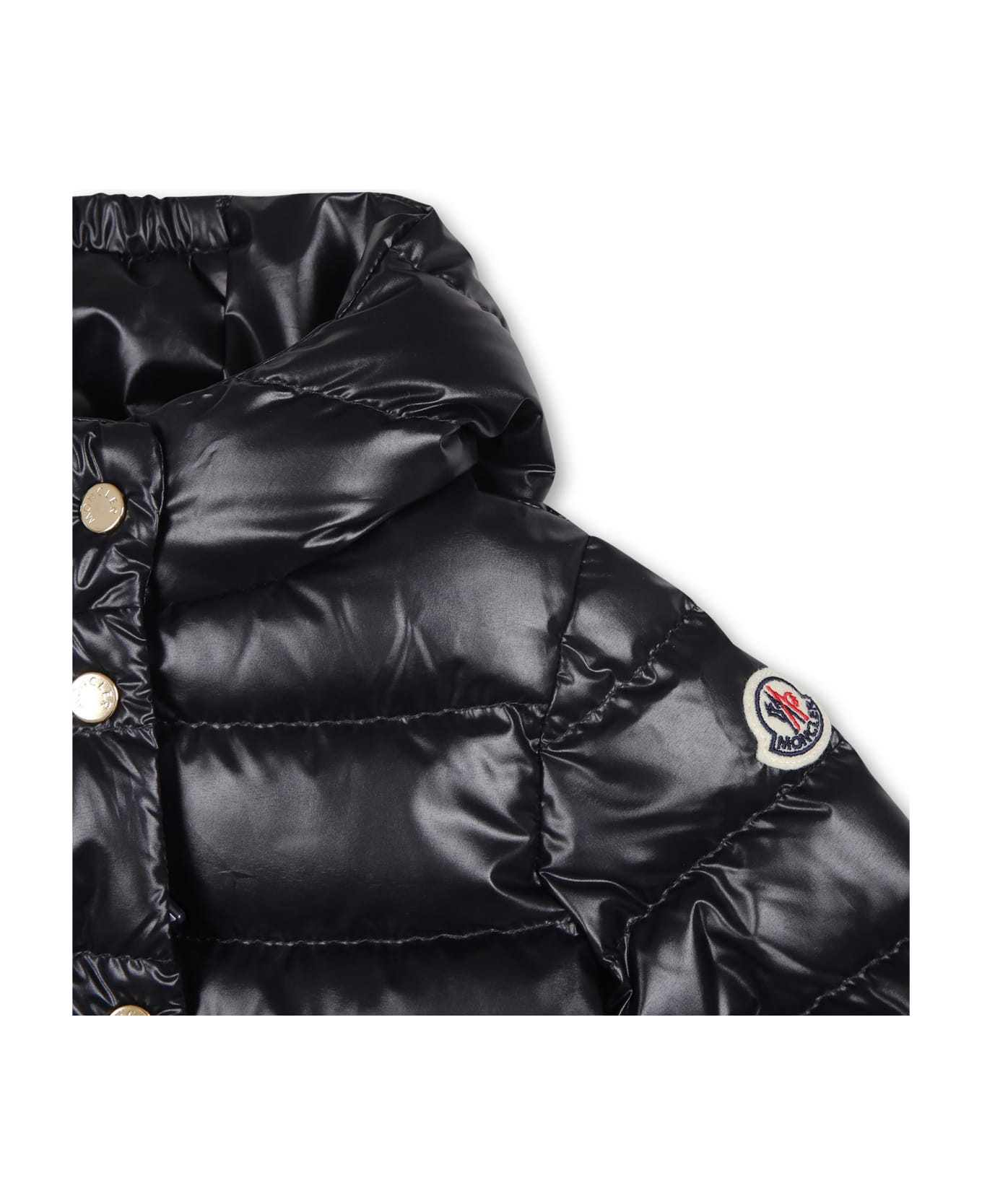 Moncler Ibida Blue Down Jacket For Baby Girlwith Logo - Blue