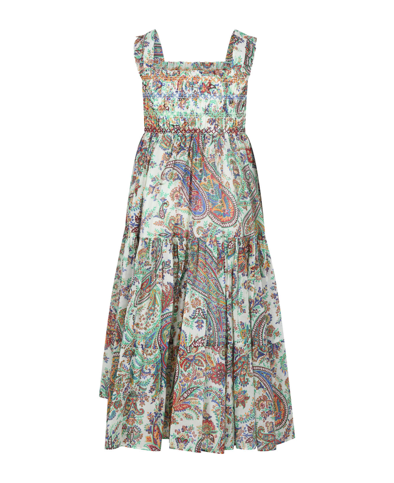 Etro Ivory Dress For Girl With Paisley Pattern - IVORY ワンピース＆ドレス