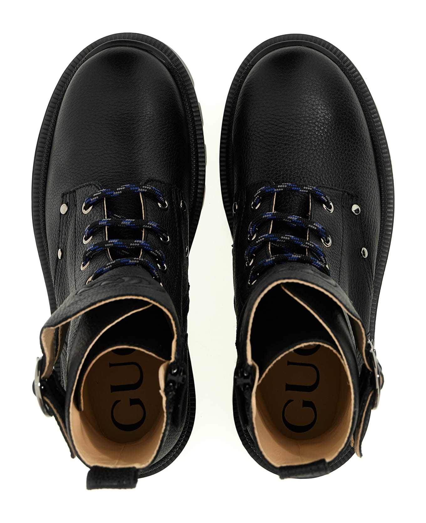 Gucci Buckle Combat Boots - Black  