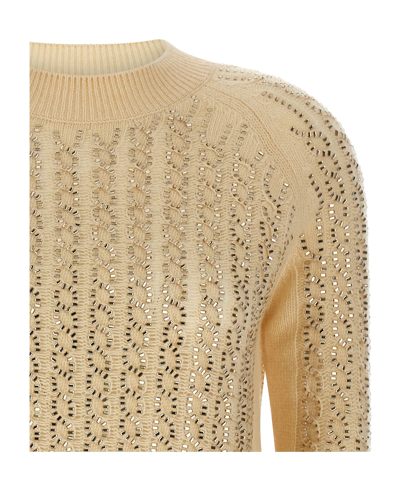Ermanno Scervino Baguette Studded Sweater - Beige