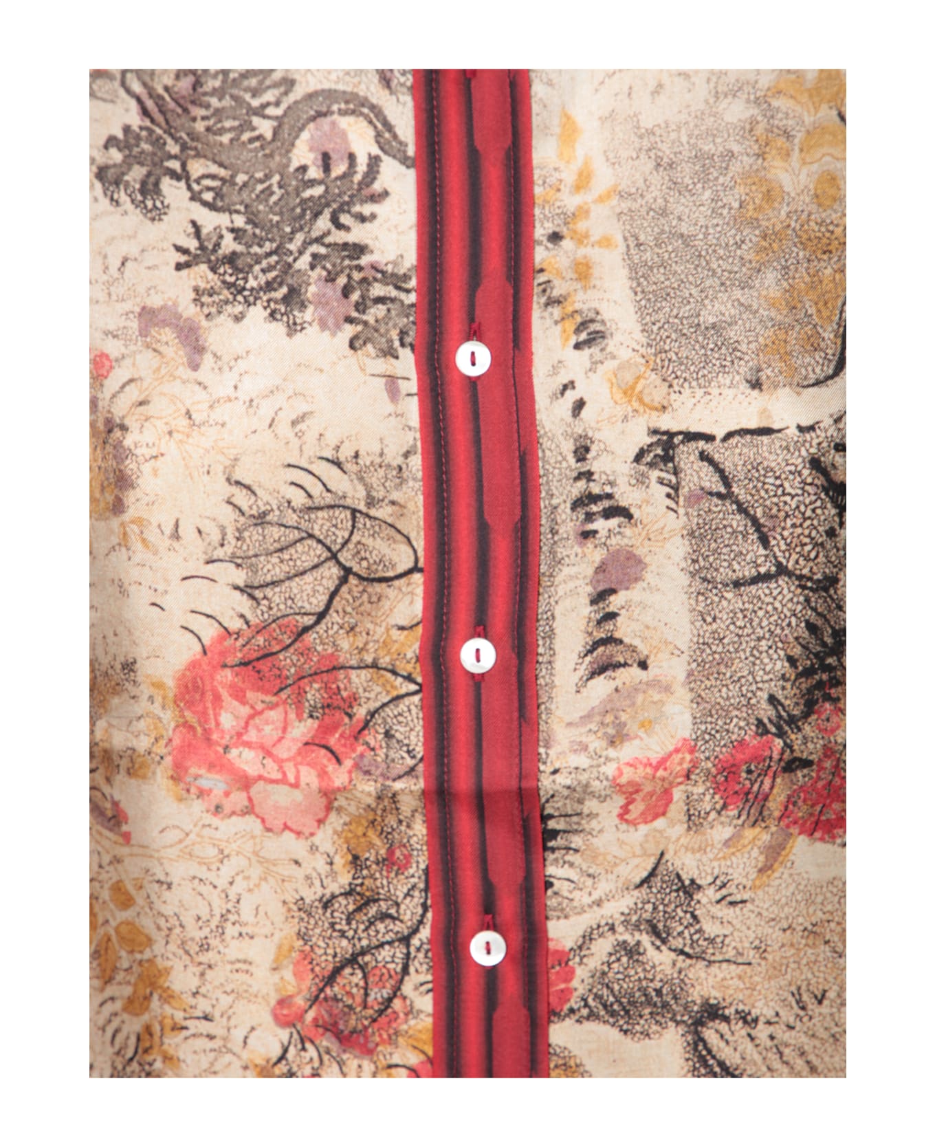Pierre-Louis Mascia Red-beige Silk Shirt - Beige