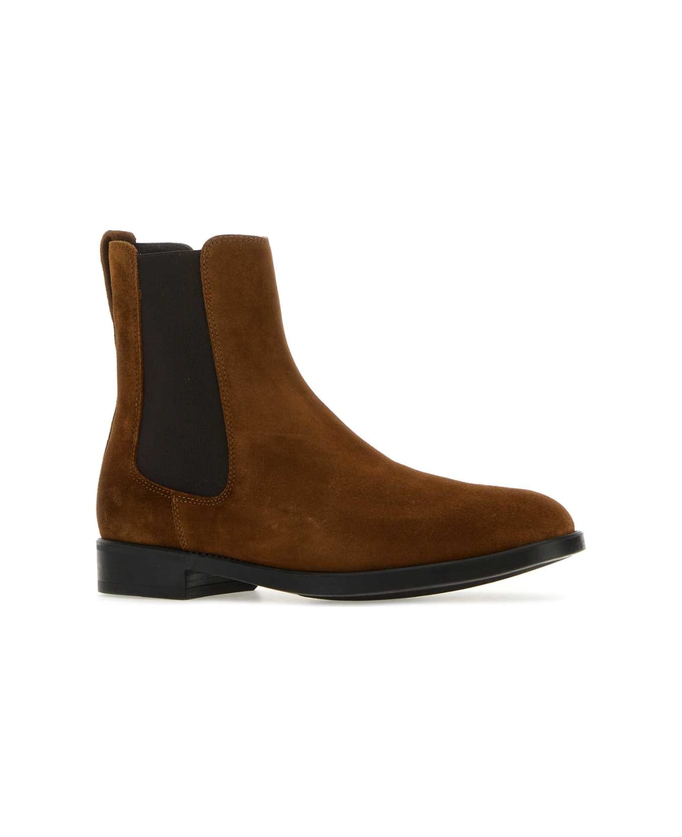 Tom Ford Caramel Suede Ankle Boots - TOBACCO ブーツ