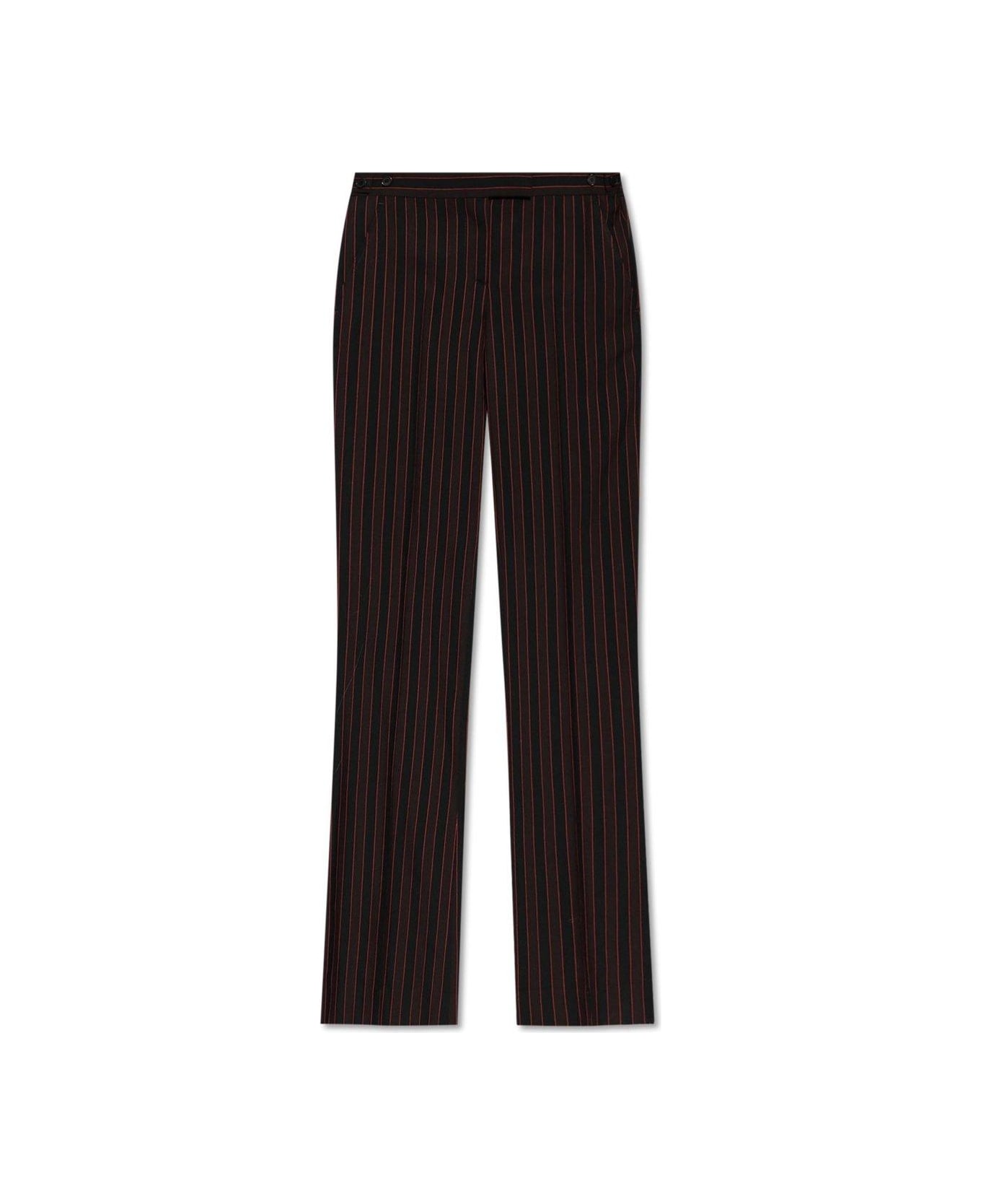 Alexander McQueen Pinstriped Low-rise Trousers - Nero e Bordeaux