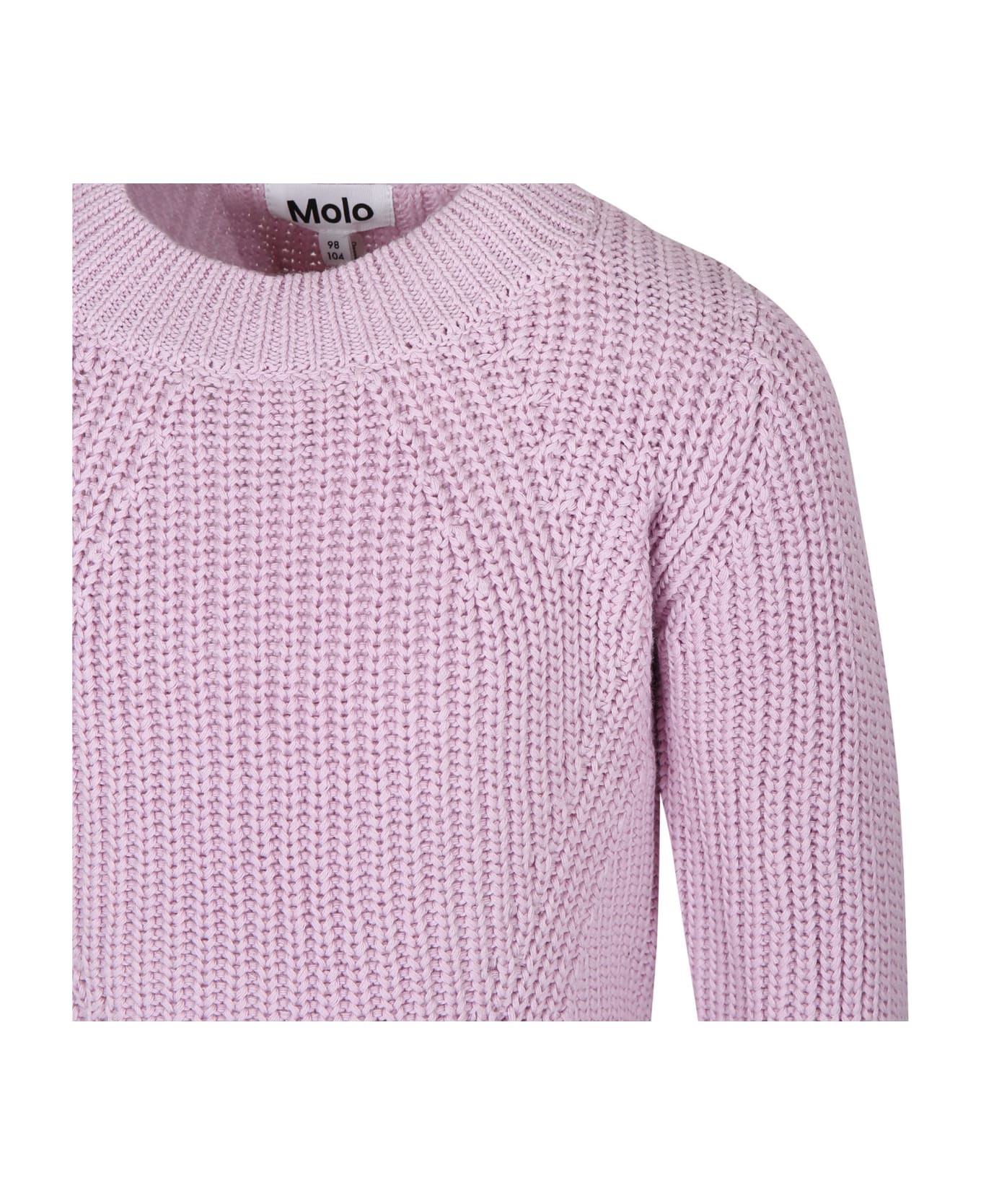 Molo Pink Sweater For Girl - Pink ニットウェア＆スウェットシャツ