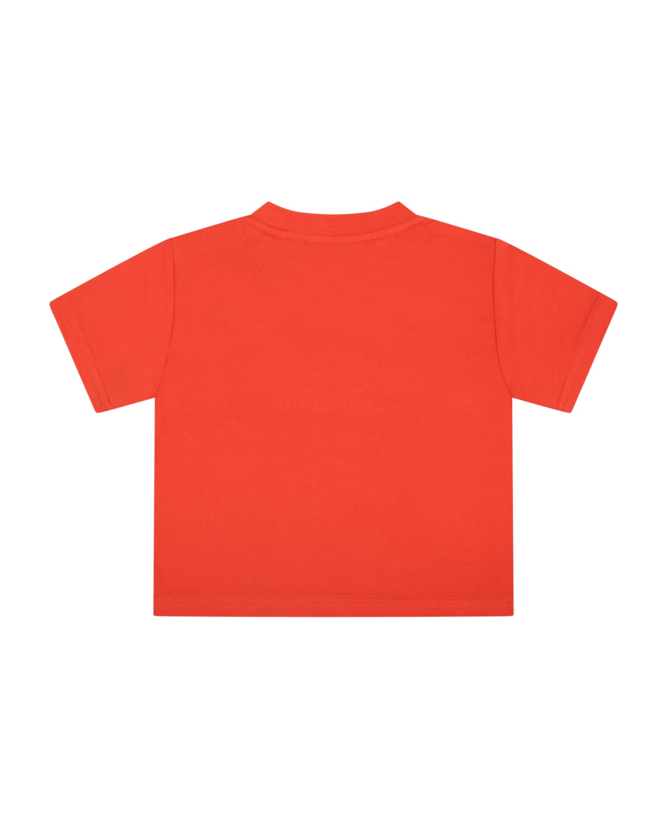 Burberry Red T-shirt For Baby Boy With Logo - Red