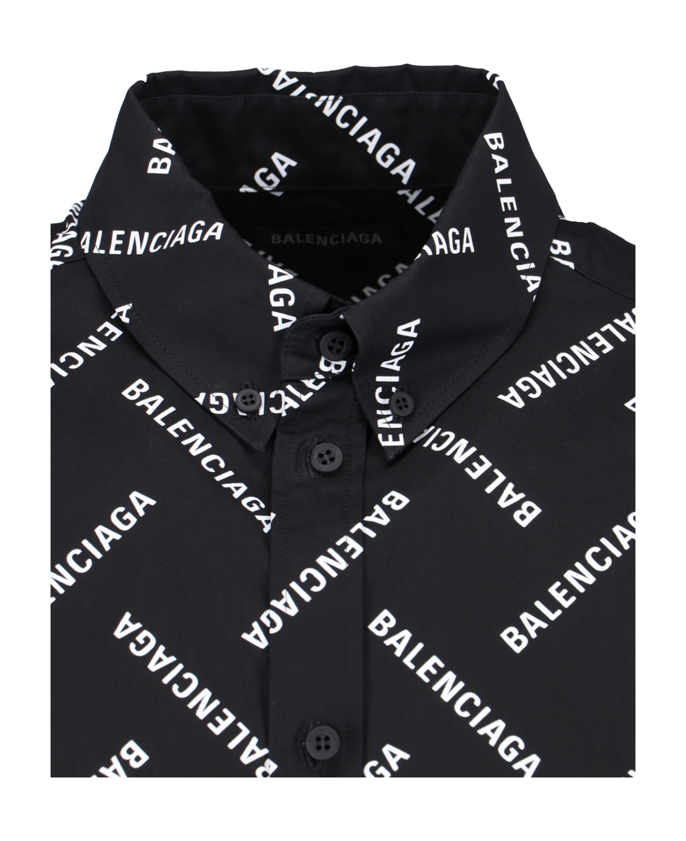 Balenciaga All-over Logo Shirt - Black  