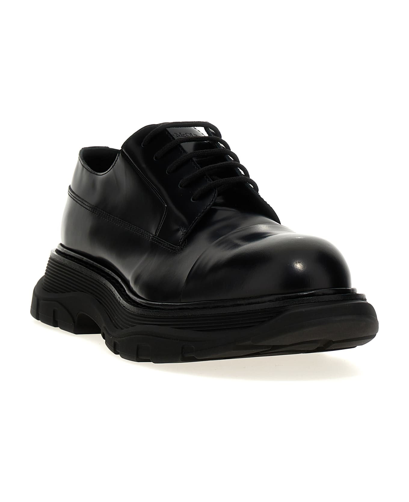 Alexander McQueen Leather Lace-up Shoes - Black ローファー＆デッキシューズ