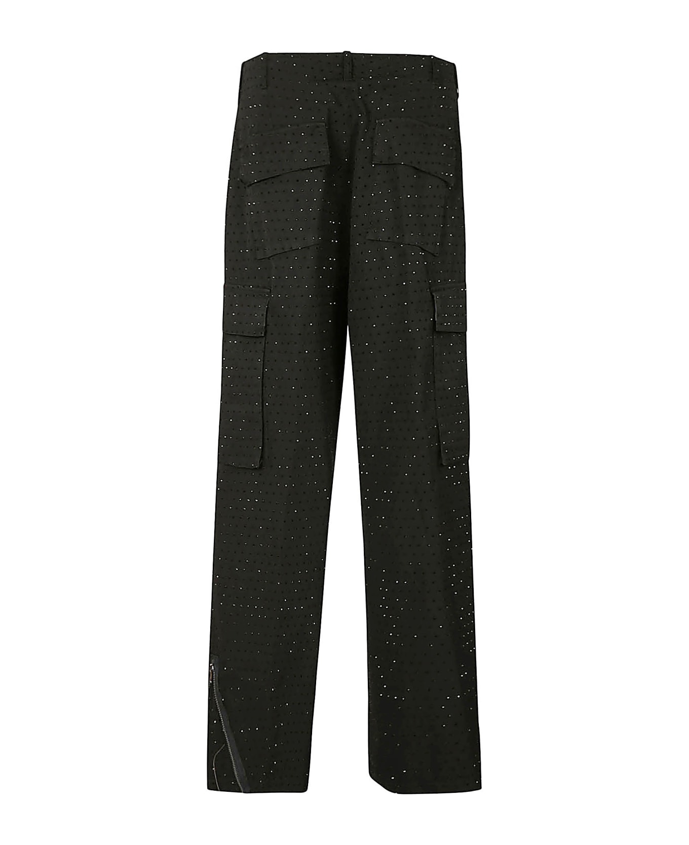 Laneus Strass Embellished Cargo Pants - Black