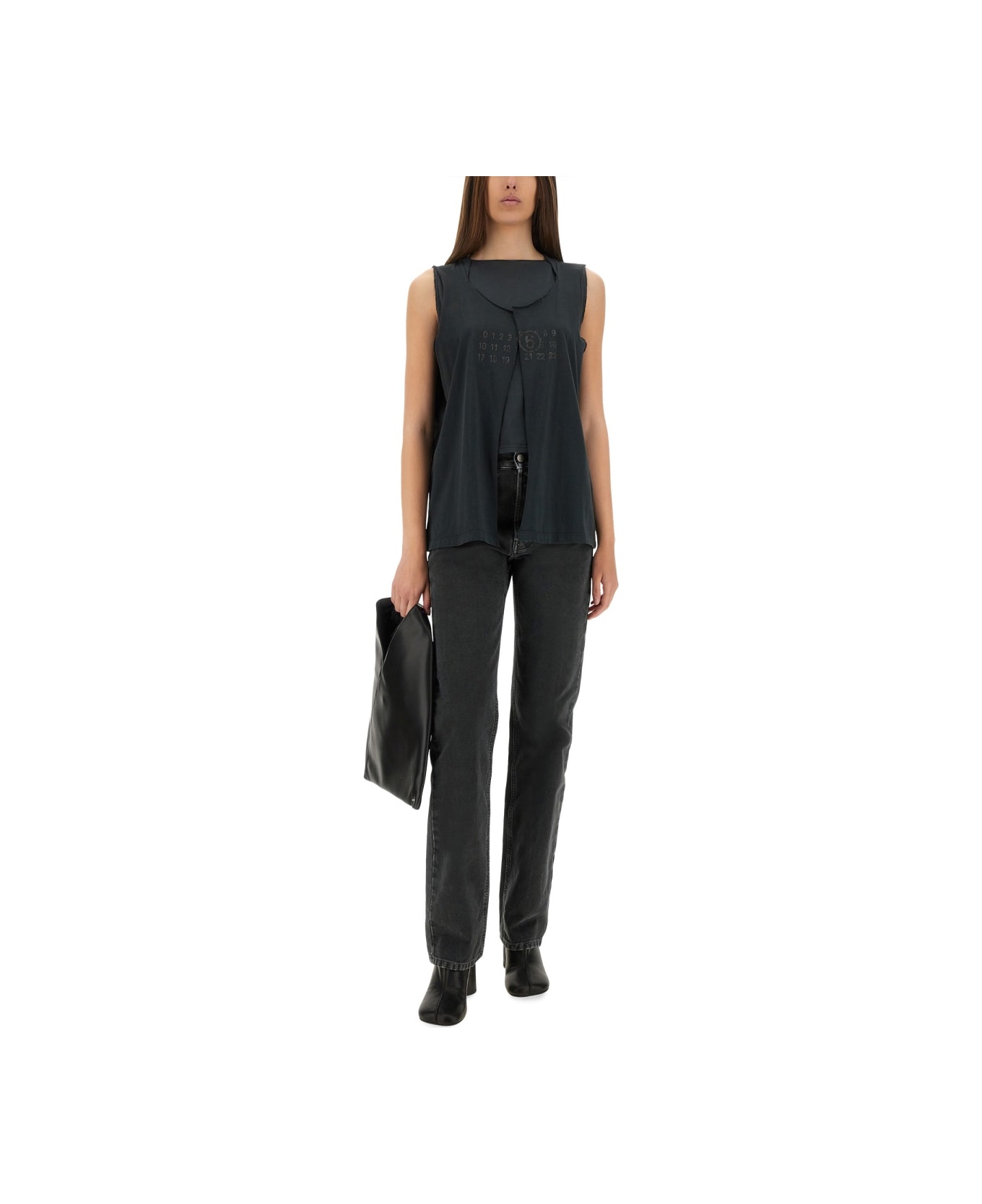 MM6 Maison Margiela Vests With Logo - BLACK