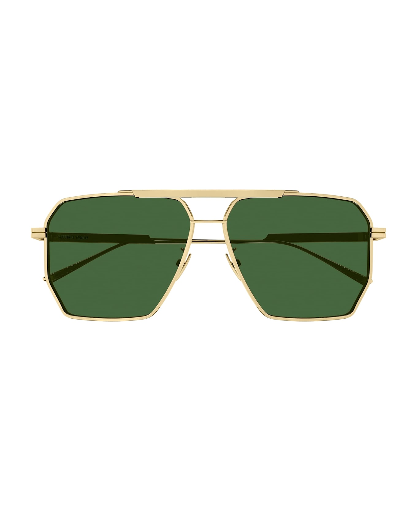 Bottega Veneta Eyewear Bv1012s-004 - Gold / Green Lens Sunglasses - Gold