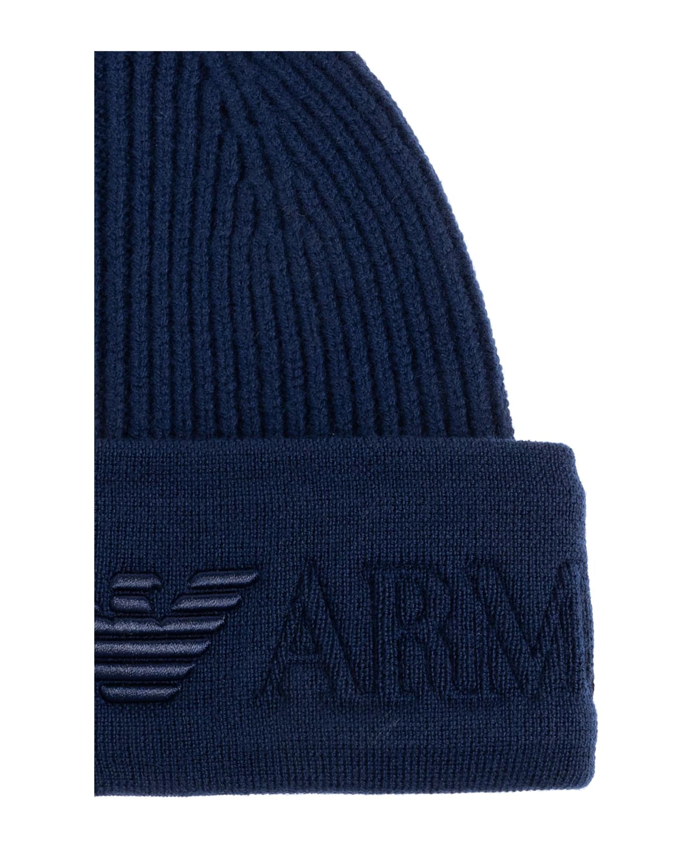 Emporio Armani Wool Beanie - Blue