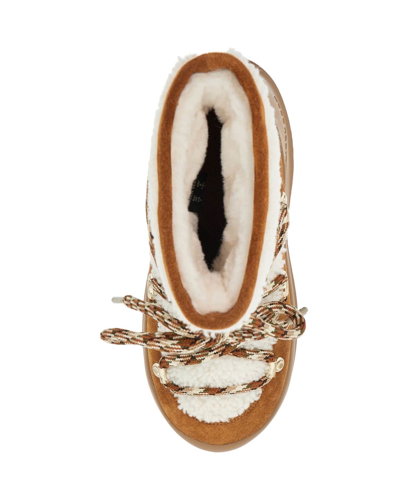 Moon Boot Luna Suede And Shearling Ankle Boots. - Marrone