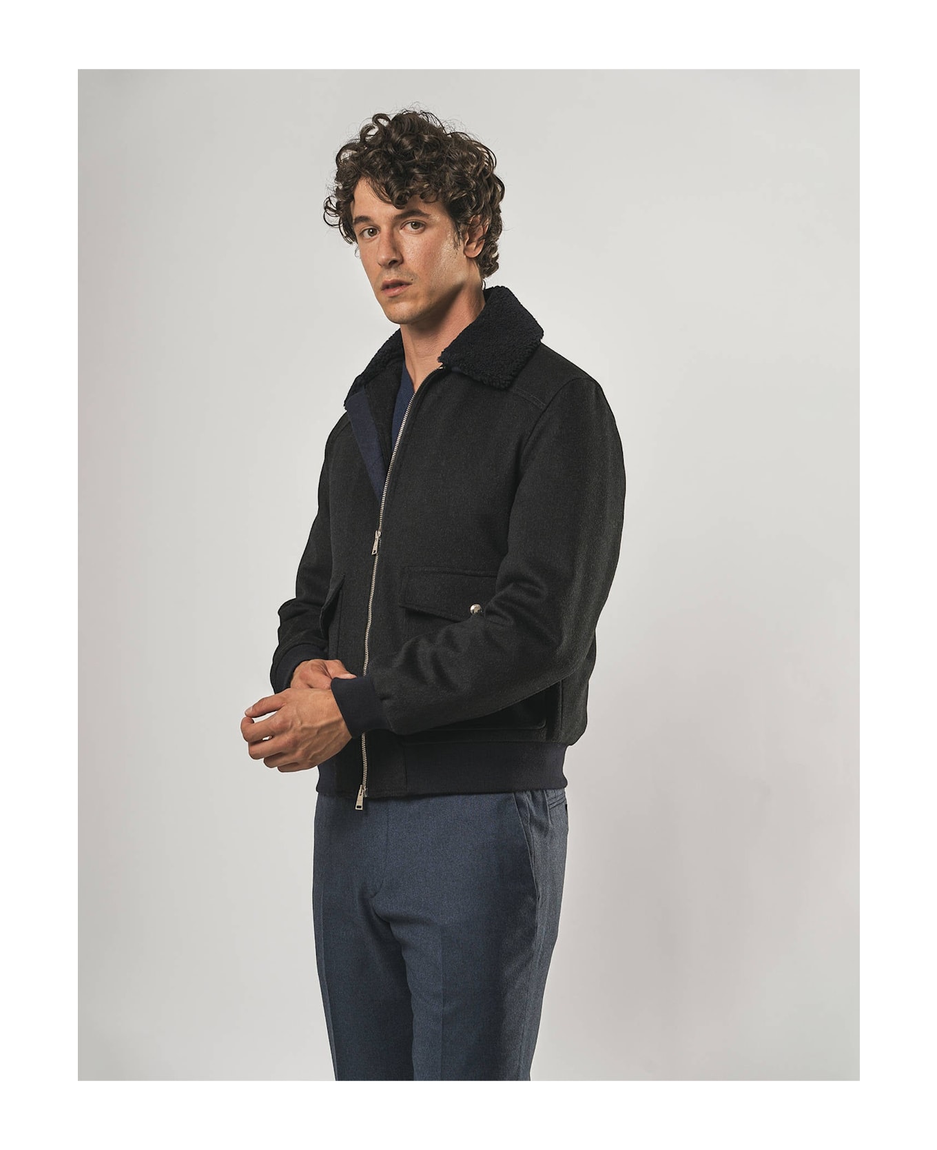 Larusmiani Aviator Jacket Transatlantic Jacket - MidnightBlue
