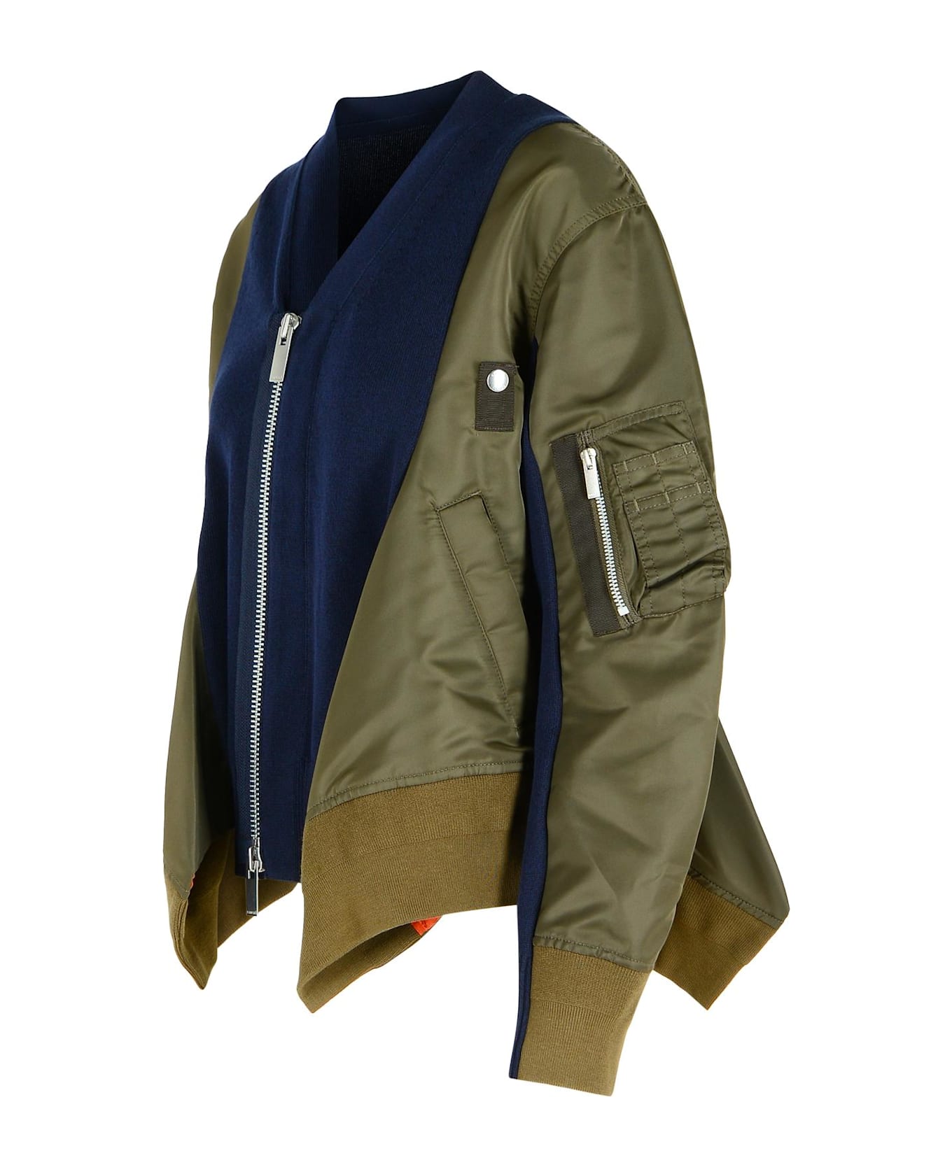 Sacai Green Cotton Blend Jacket - Verde