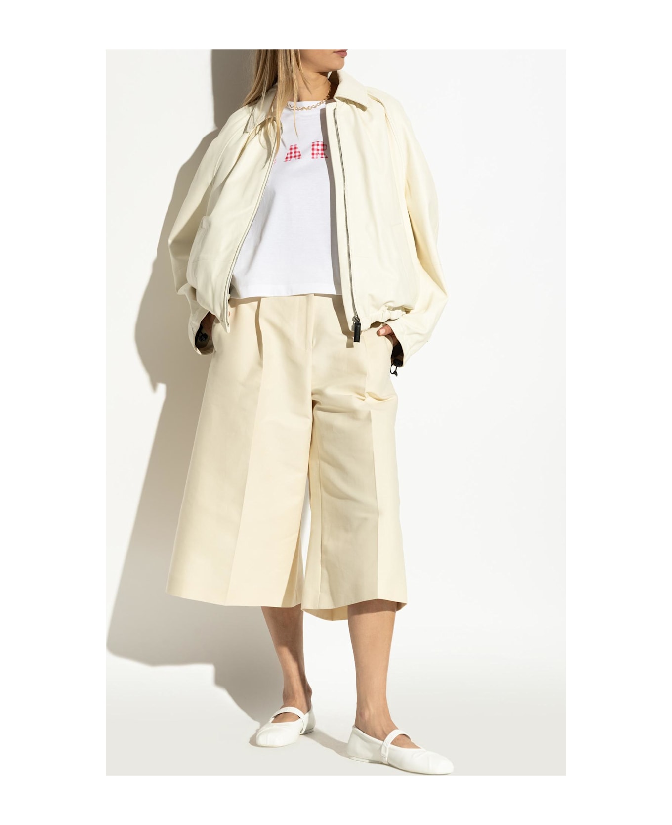 Marni Leather Ballet Flats - LILY WHITE