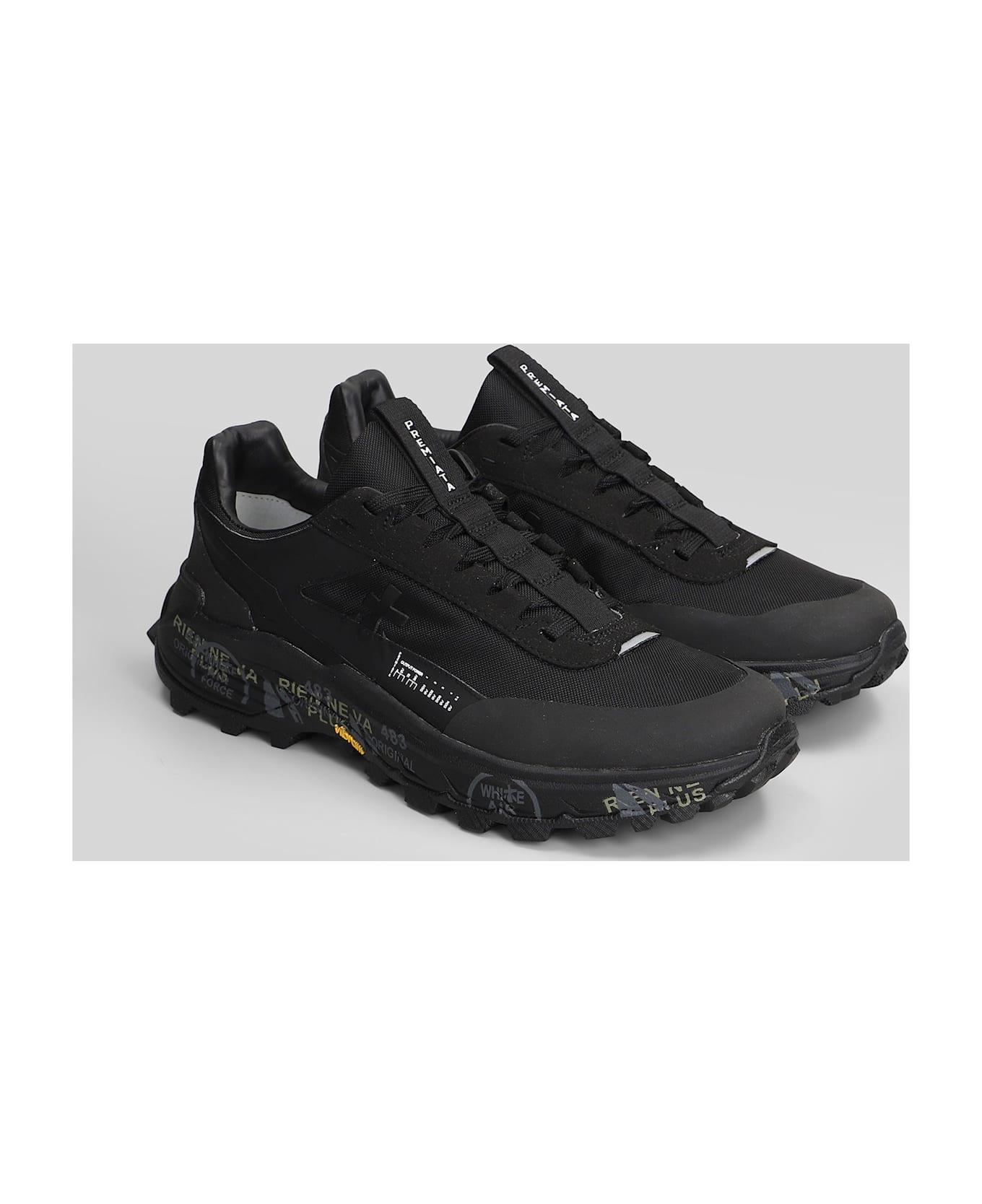 Premiata Devin Sneakers In Black Fabric - black