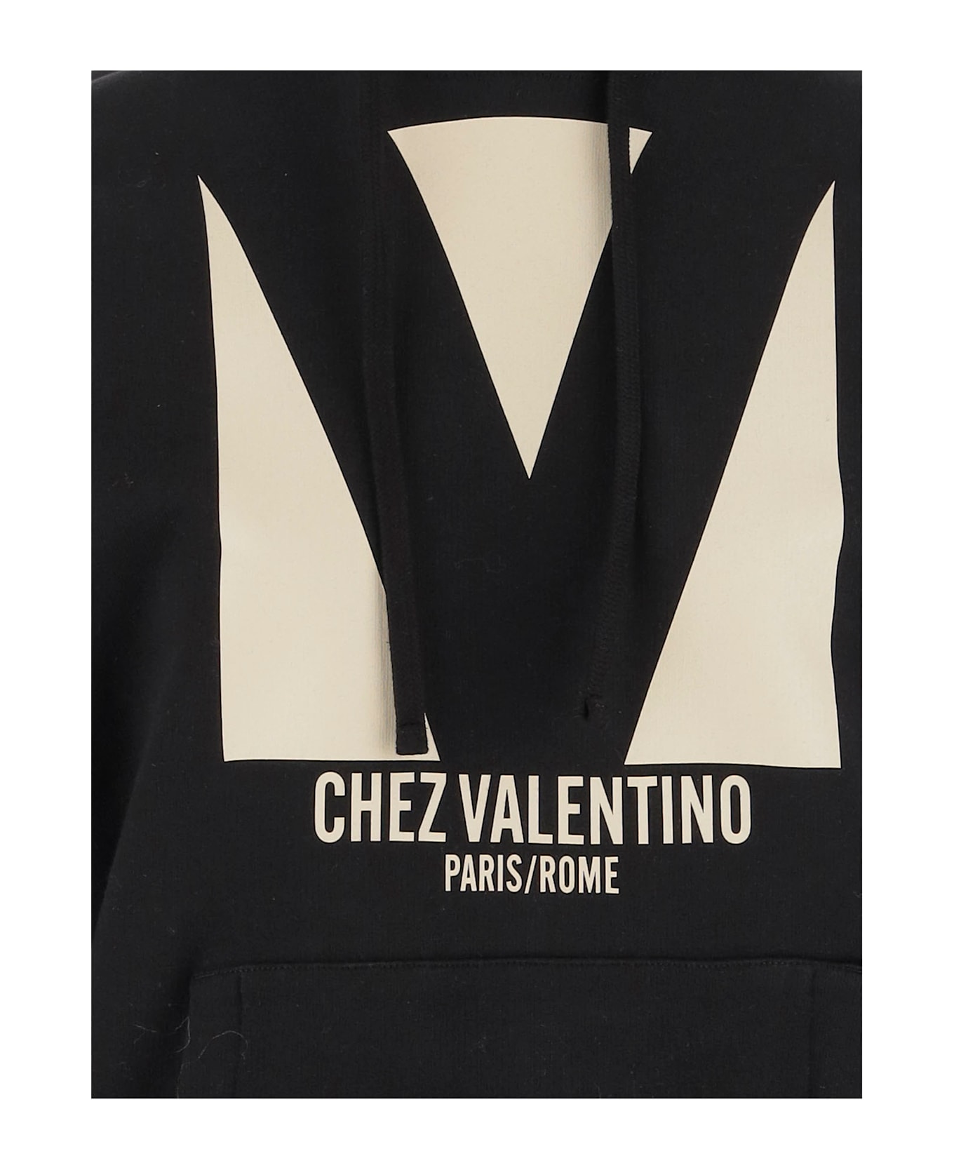 Valentino Garavani Chez Valentino Print Cotton Hoodie - Black
