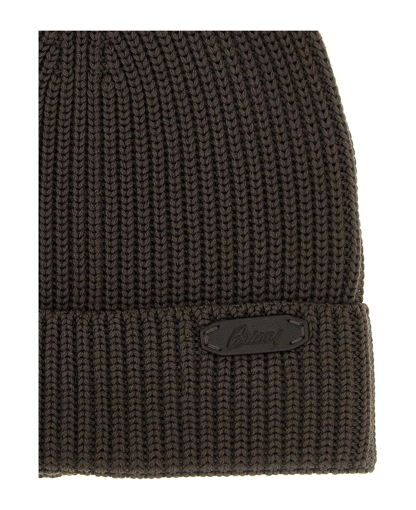 Brioni Ribbed Wool Beanie - Brown