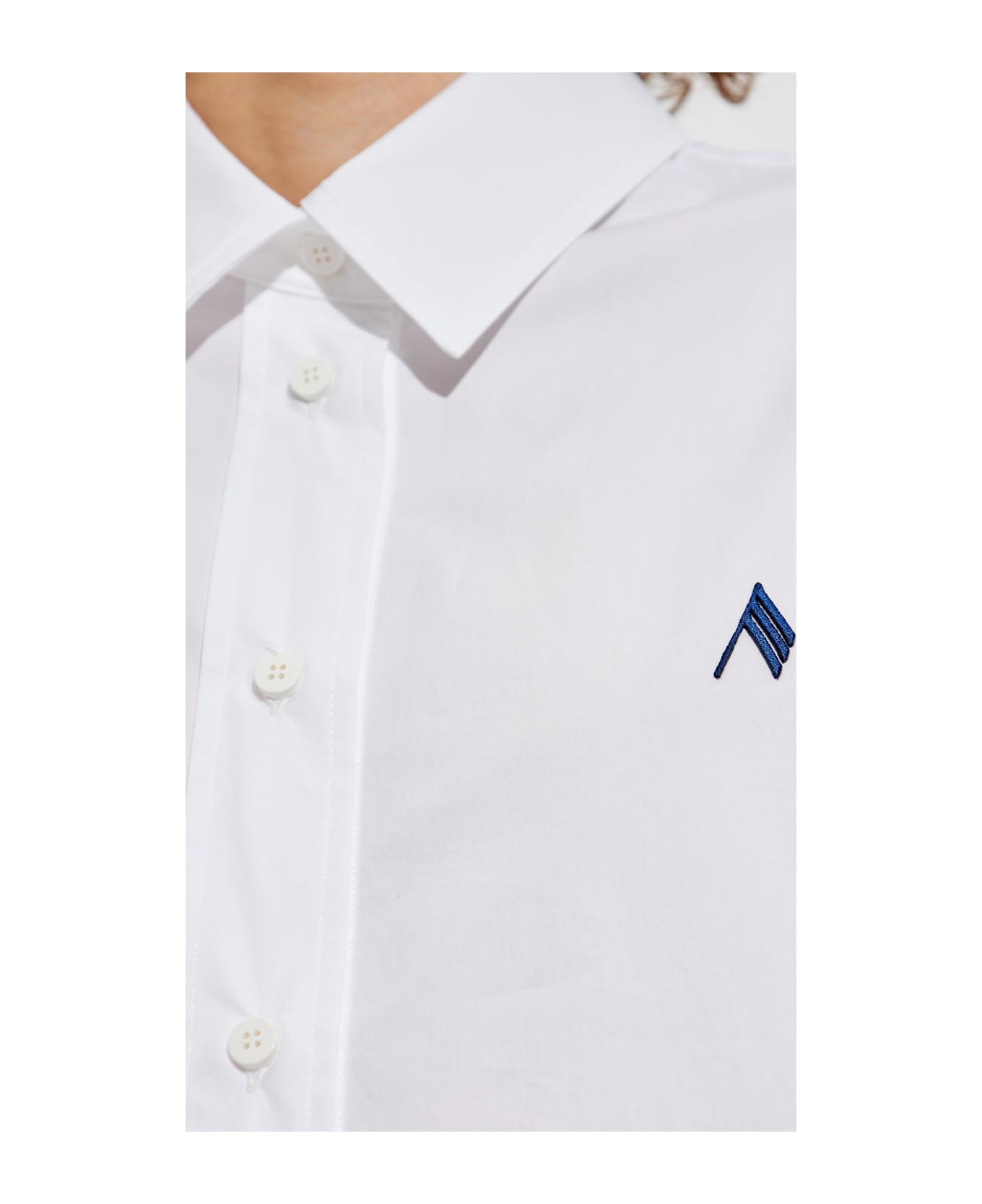 The Attico Shirt With Logo - White Navy Blue