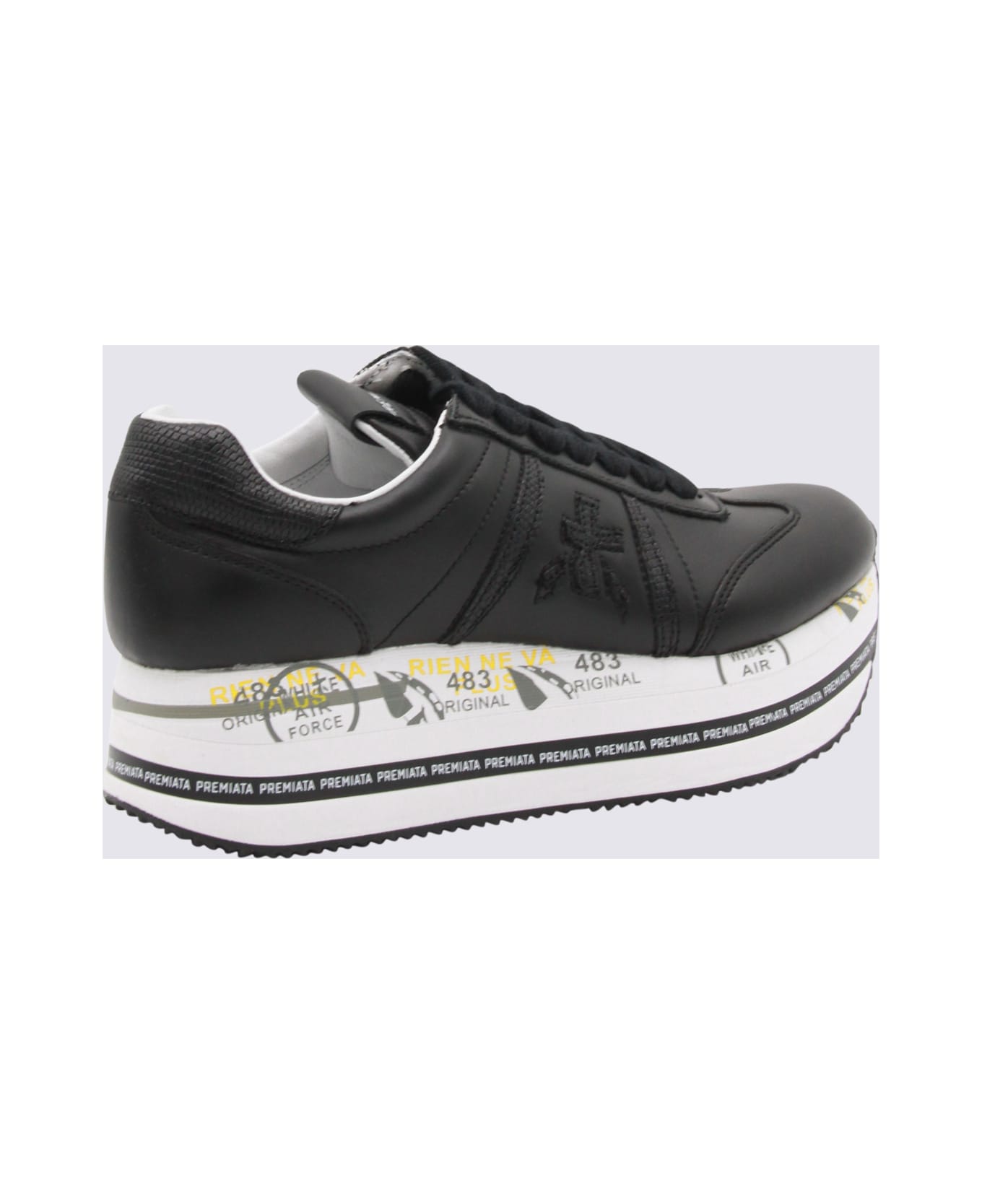 Premiata Black Leather Beth Sneakers
