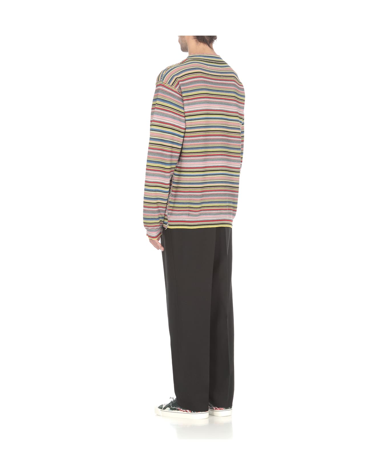 Maison Margiela Striped Knitted Long-sleeved T-shirt - MultiColour ニットウェア