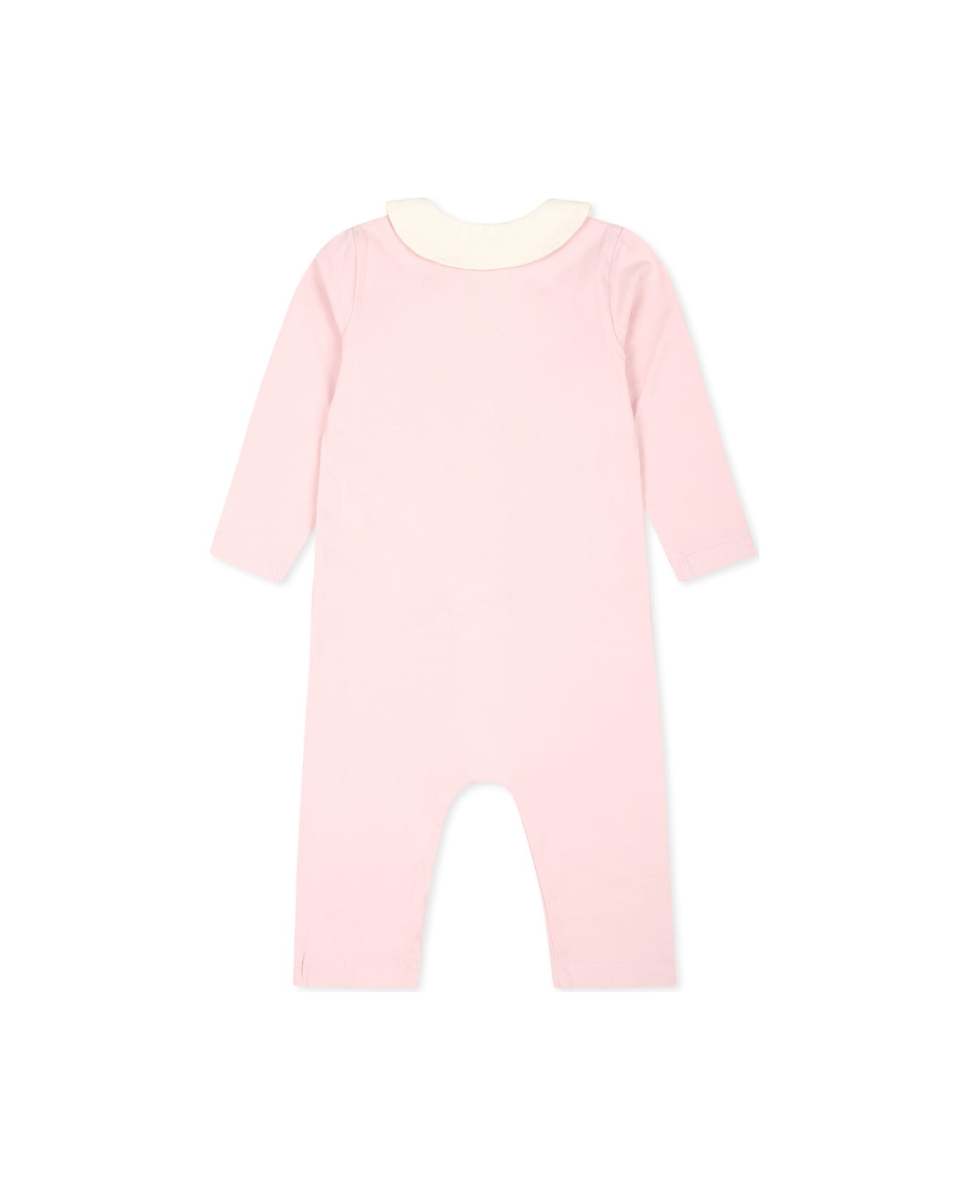 Off-White Pink Babygrow For Baby Girl With Logo - Pink