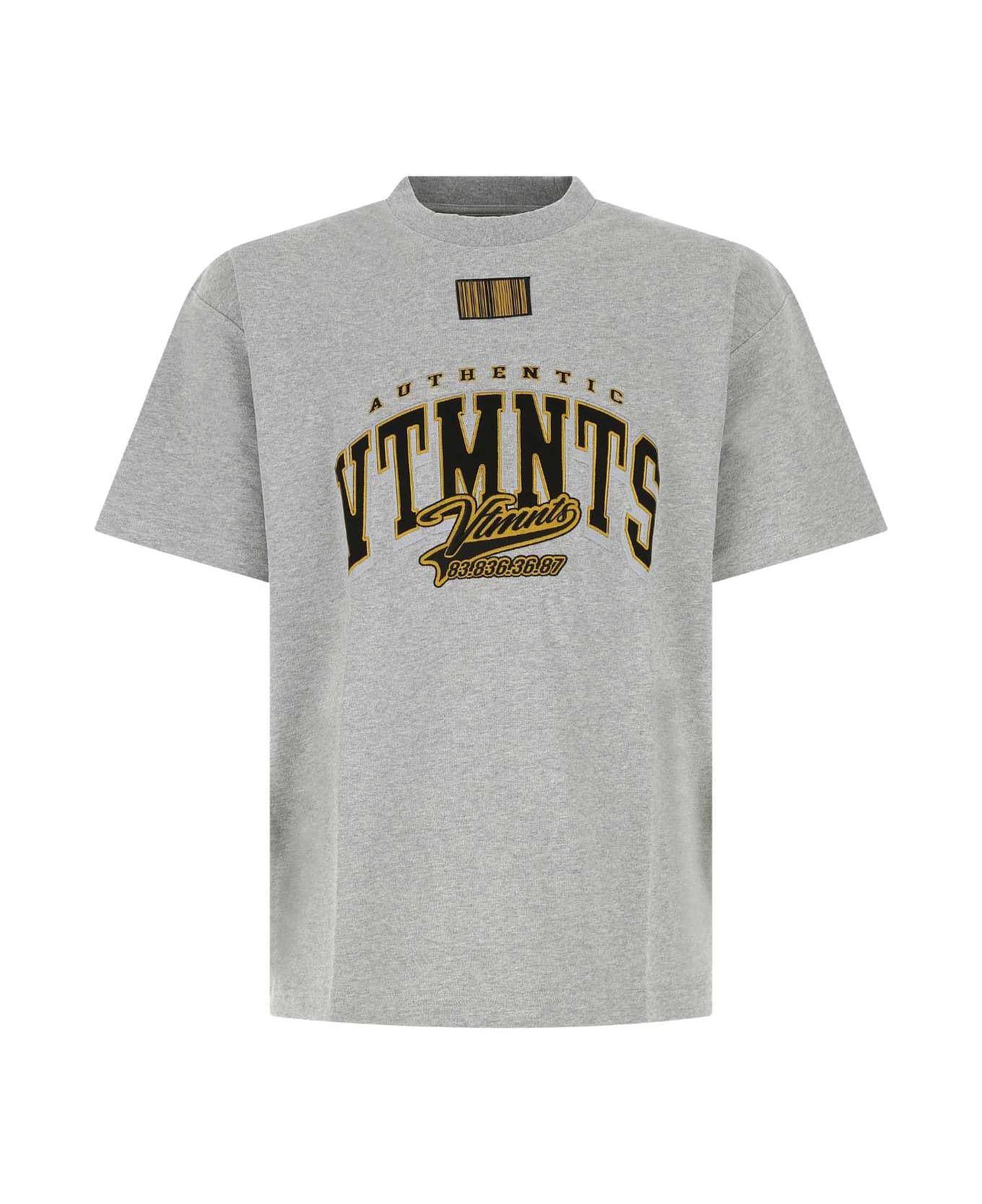 VTMNTS Melange Grey Cotton T-shirt - GREYMELANGE
